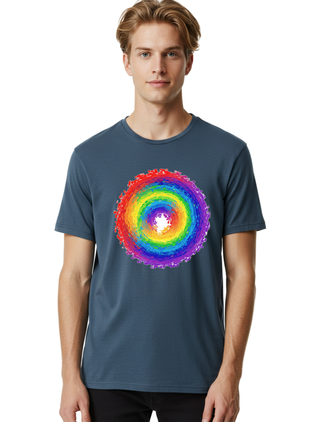 Rainbow-Circle-3 Men'S Graphic Tee, 100% Cotton, Comfortable Casual Summer Wear, Machine Washable, Vintage Camera, Old Camera, Antique Camera, Black Camera, Classic Photography, Photography Equipment, Nostalgic Device, Film Camera, Camera Art Bai290 19