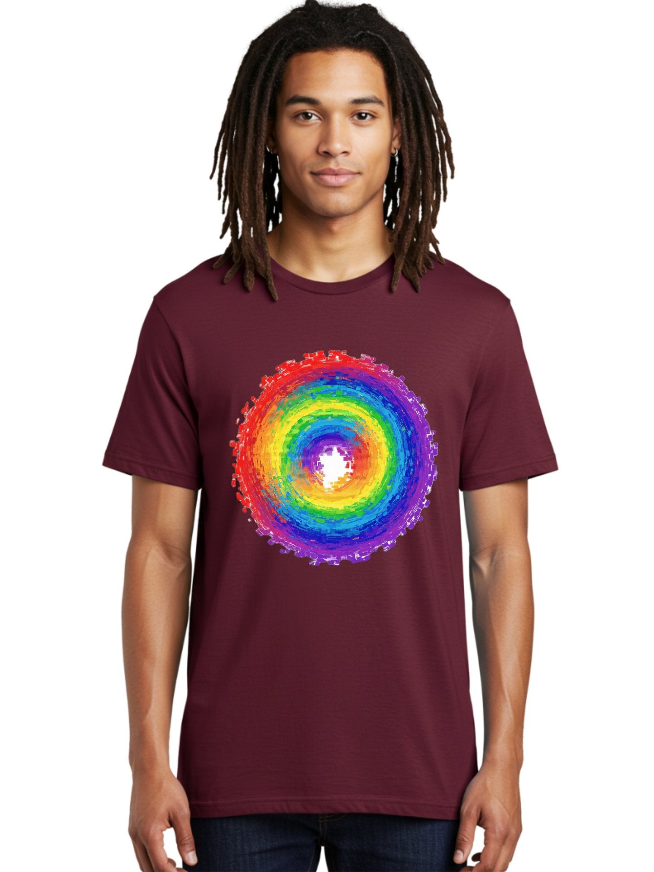 Rainbow-Circle-3 Men'S Graphic Tee, 100% Cotton, Comfortable Casual Summer Wear, Machine Washable, Vintage Camera, Old Camera, Antique Camera, Black Camera, Classic Photography, Photography Equipment, Nostalgic Device, Film Camera, Camera Art Bai290 18