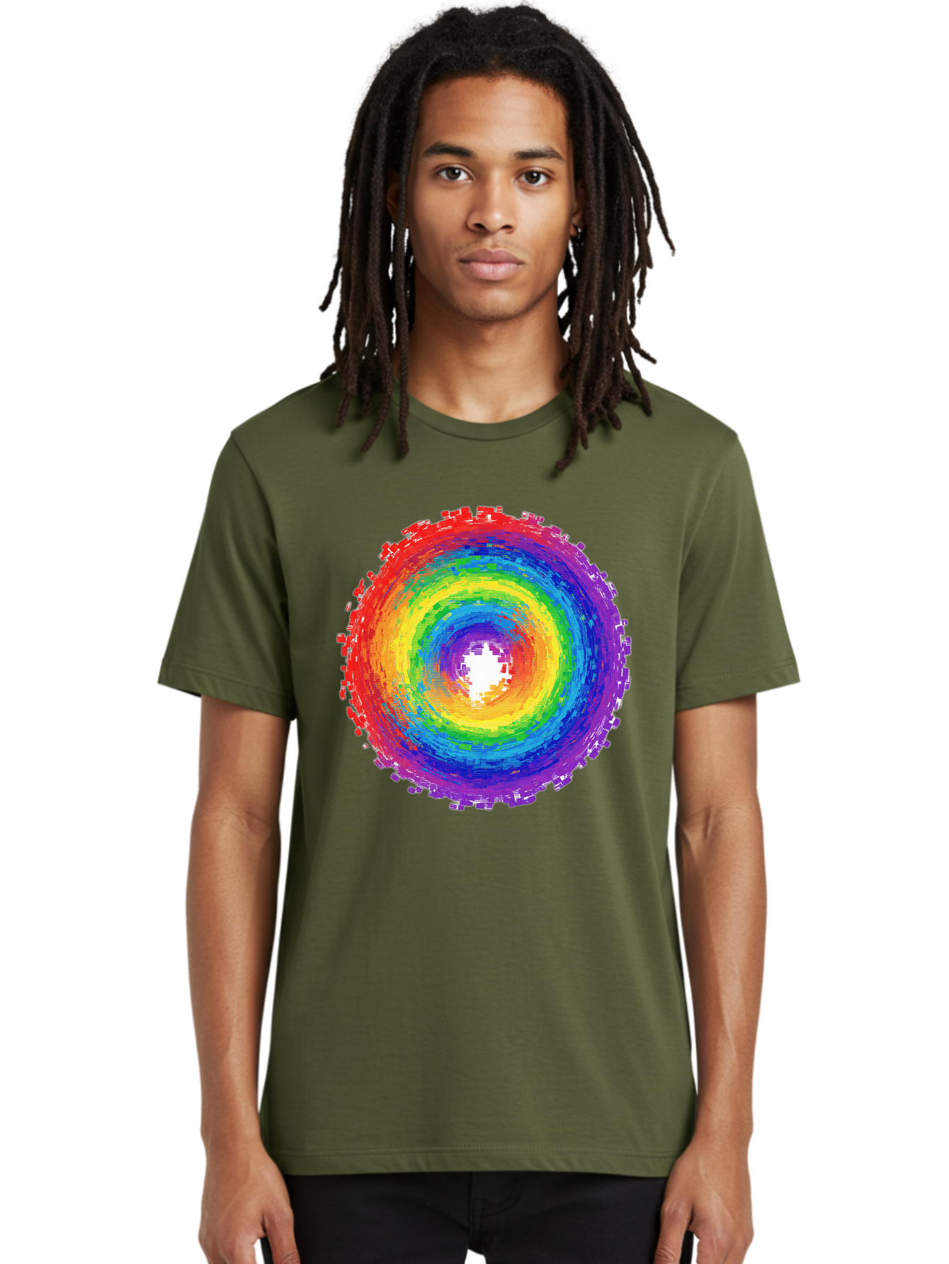 Rainbow-Circle-3 Men'S Graphic Tee, 100% Cotton, Comfortable Casual Summer Wear, Machine Washable, Vintage Camera, Old Camera, Antique Camera, Black Camera, Classic Photography, Photography Equipment, Nostalgic Device, Film Camera, Camera Art Bai290 20