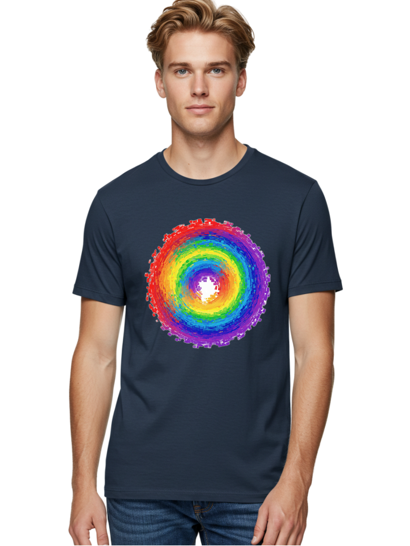 Rainbow-Circle-3 Men'S Graphic Tee, 100% Cotton, Comfortable Casual Summer Wear, Machine Washable, Vintage Camera, Old Camera, Antique Camera, Black Camera, Classic Photography, Photography Equipment, Nostalgic Device, Film Camera, Camera Art Bai290 29