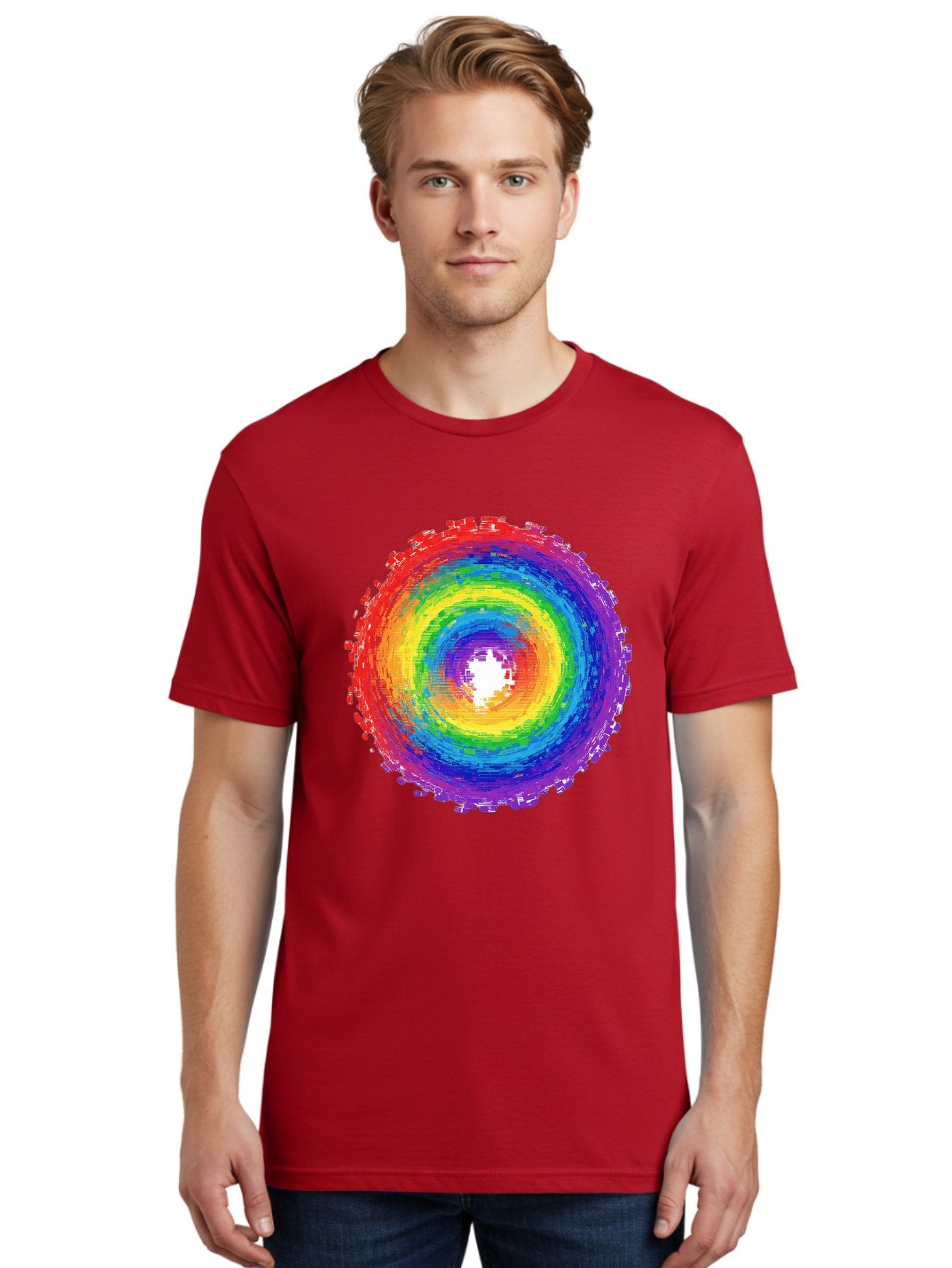 Rainbow-Circle-3 Men'S Graphic Tee, 100% Cotton, Comfortable Casual Summer Wear, Machine Washable, Vintage Camera, Old Camera, Antique Camera, Black Camera, Classic Photography, Photography Equipment, Nostalgic Device, Film Camera, Camera Art Bai290 16