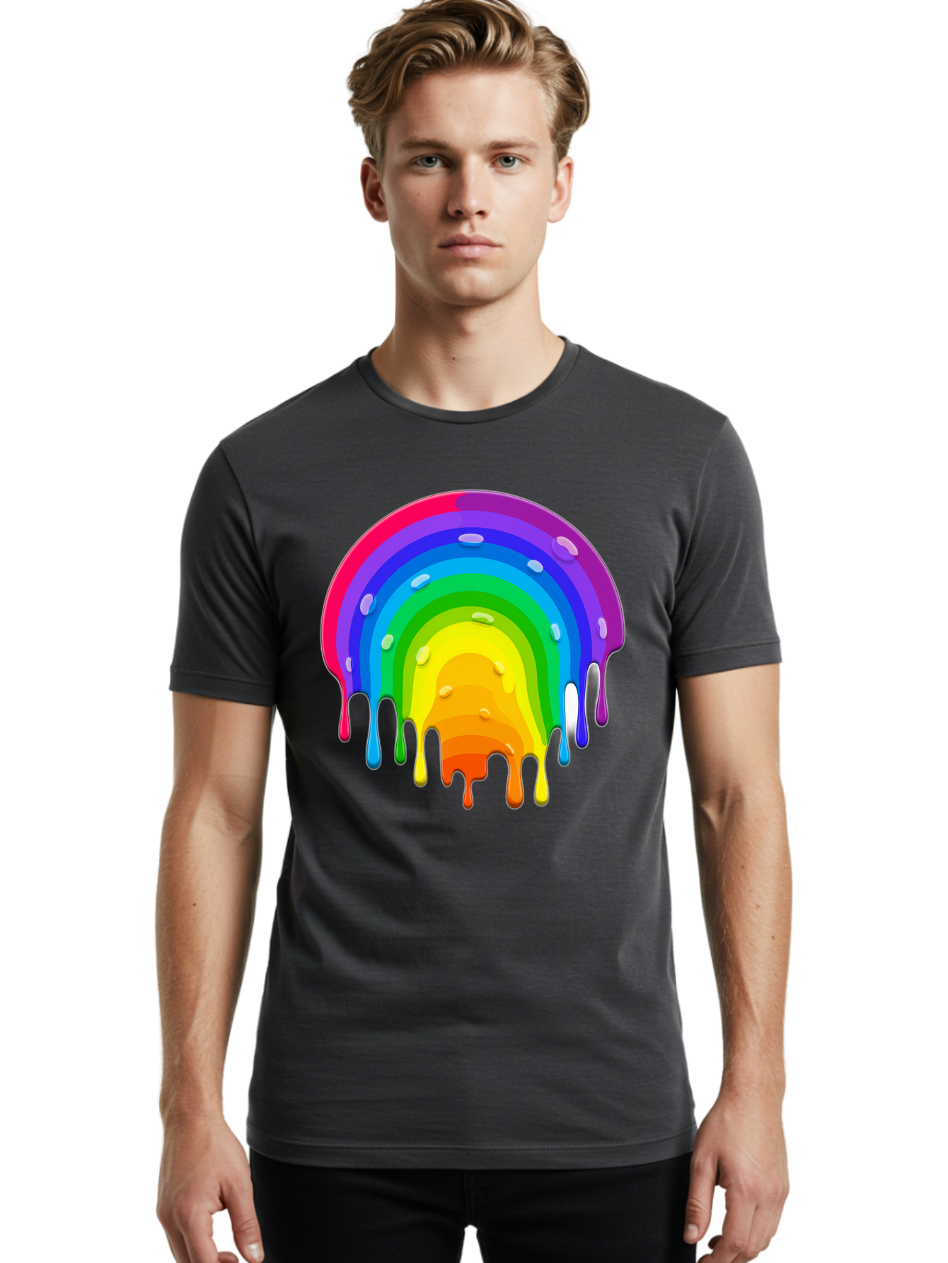 Rainbow-Dripping Men'S Graphic Tee, 100% Cotton, Comfortable Casual Summer Wear, Machine Washable, Vintage Camera, Old Camera, Antique Camera, Black Camera, Classic Photography, Photography Equipment, Nostalgic Device, Film Camera, Camera Art Bai292 21
