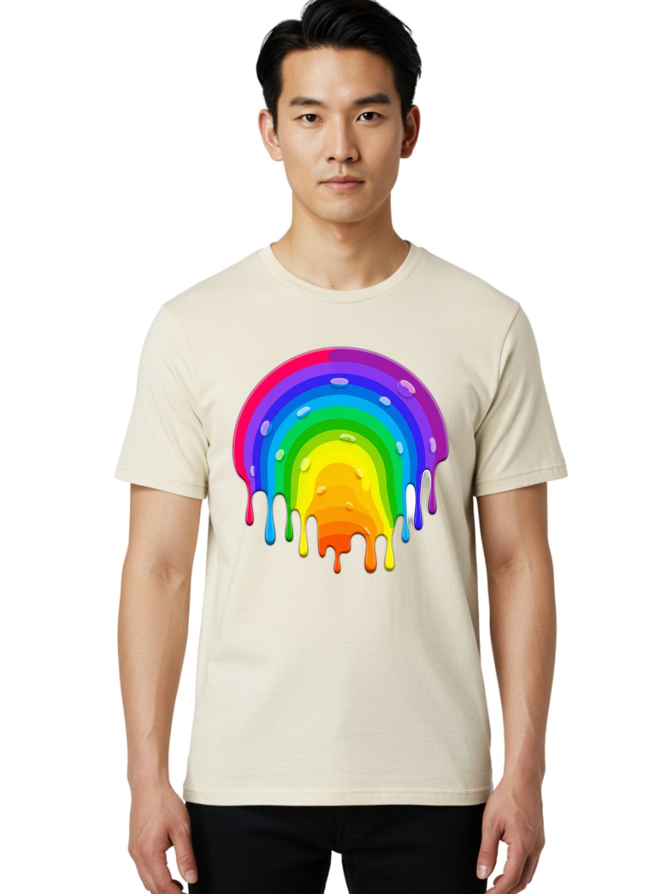 Rainbow-Dripping Men'S Graphic Tee, 100% Cotton, Comfortable Casual Summer Wear, Machine Washable, Vintage Camera, Old Camera, Antique Camera, Black Camera, Classic Photography, Photography Equipment, Nostalgic Device, Film Camera, Camera Art Bai292 21