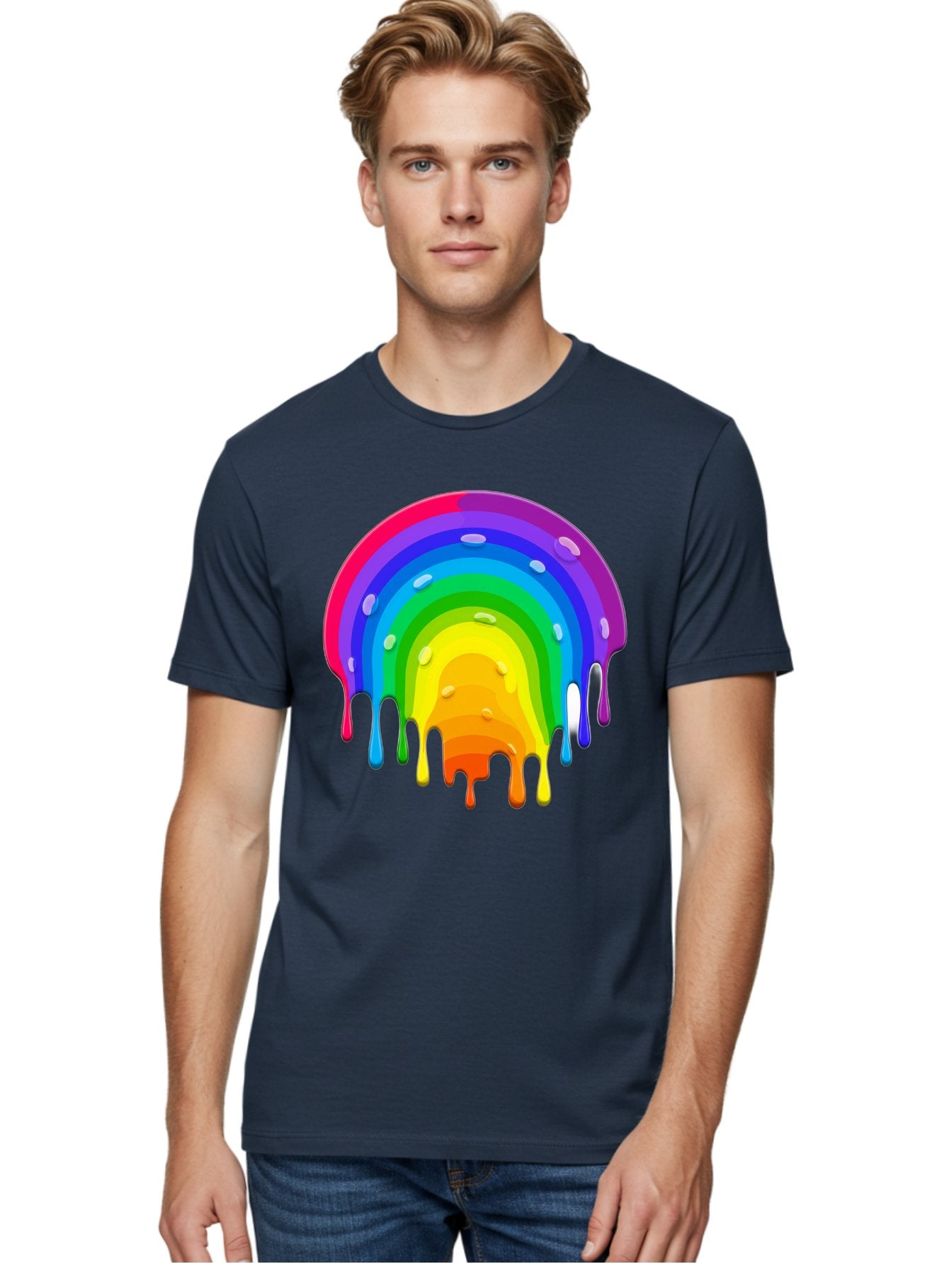 Rainbow-Dripping Men'S Graphic Tee, 100% Cotton, Comfortable Casual Summer Wear, Machine Washable, Vintage Camera, Old Camera, Antique Camera, Black Camera, Classic Photography, Photography Equipment, Nostalgic Device, Film Camera, Camera Art Bai292 24