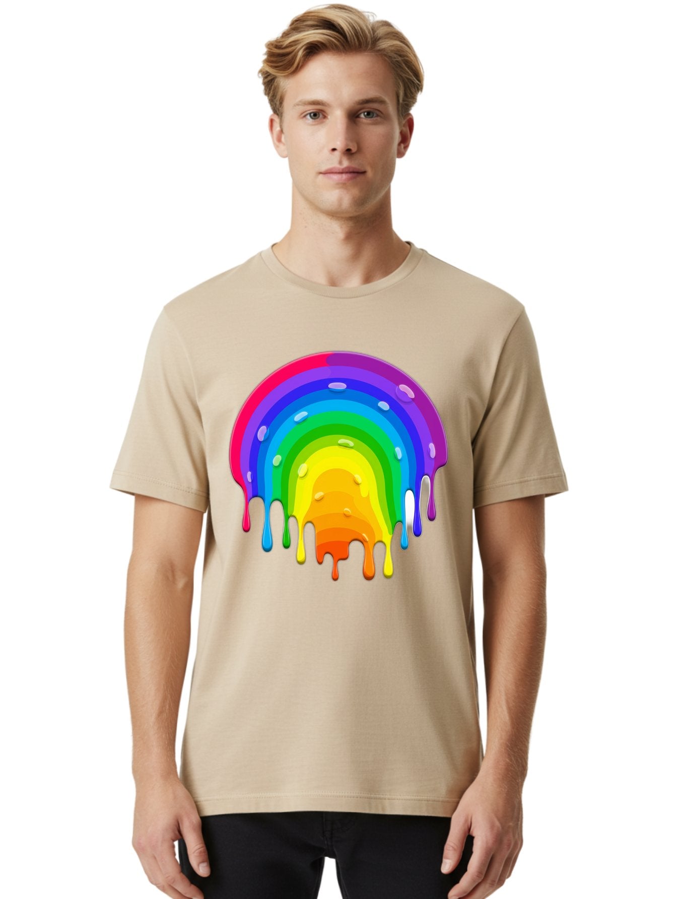 Rainbow-Dripping Men'S Graphic Tee, 100% Cotton, Comfortable Casual Summer Wear, Machine Washable, Vintage Camera, Old Camera, Antique Camera, Black Camera, Classic Photography, Photography Equipment, Nostalgic Device, Film Camera, Camera Art Bai292 18