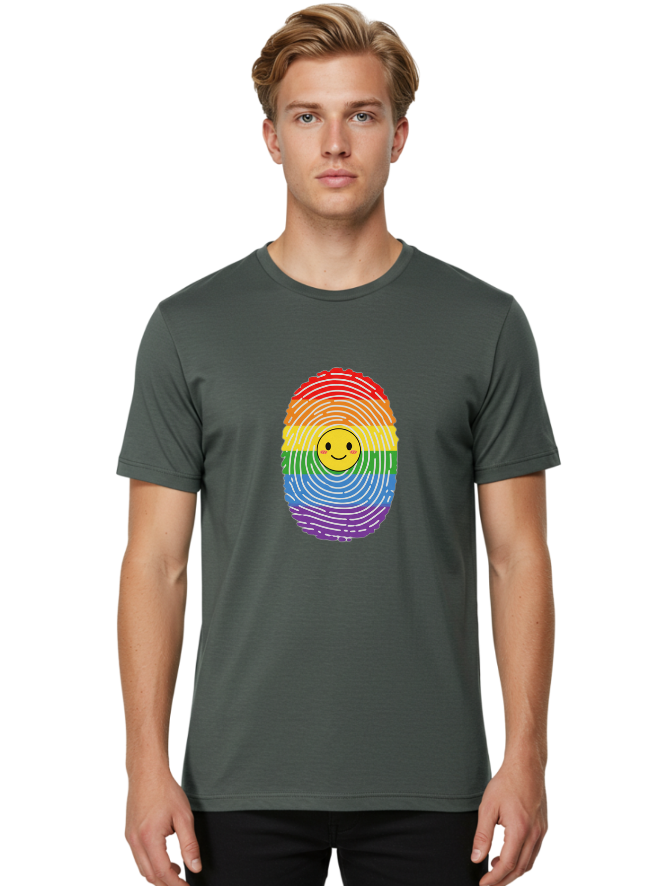Rainbow-Fingerprint-Smiley Men'S Graphic Tee, 100% Cotton, Comfortable Casual Summer Wear, Machine Washable, Vintage Camera, Old Camera, Antique Camera, Black Camera, Classic Photography, Photography Equipment, Nostalgic Device, Film Camera, Bai293 30