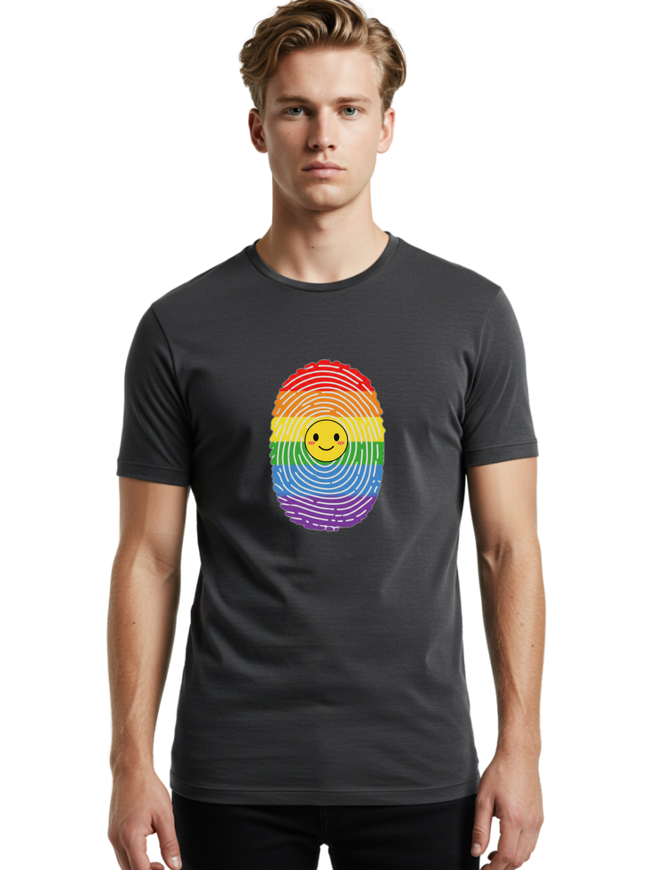Rainbow-Fingerprint-Smiley Men'S Graphic Tee, 100% Cotton, Comfortable Casual Summer Wear, Machine Washable, Vintage Camera, Old Camera, Antique Camera, Black Camera, Classic Photography, Photography Equipment, Nostalgic Device, Film Camera, Bai293 28