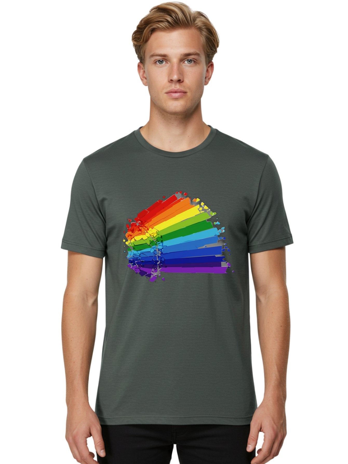 Rainbow-Paint-Splash Men'S Graphic Tee, 100% Cotton, Comfortable Casual Summer Wear, Machine Washable, Vintage Camera, Old Camera, Antique Camera, Black Camera, Classic Photography, Photography Equipment, Nostalgic Device, Film Camera, Bai294 17