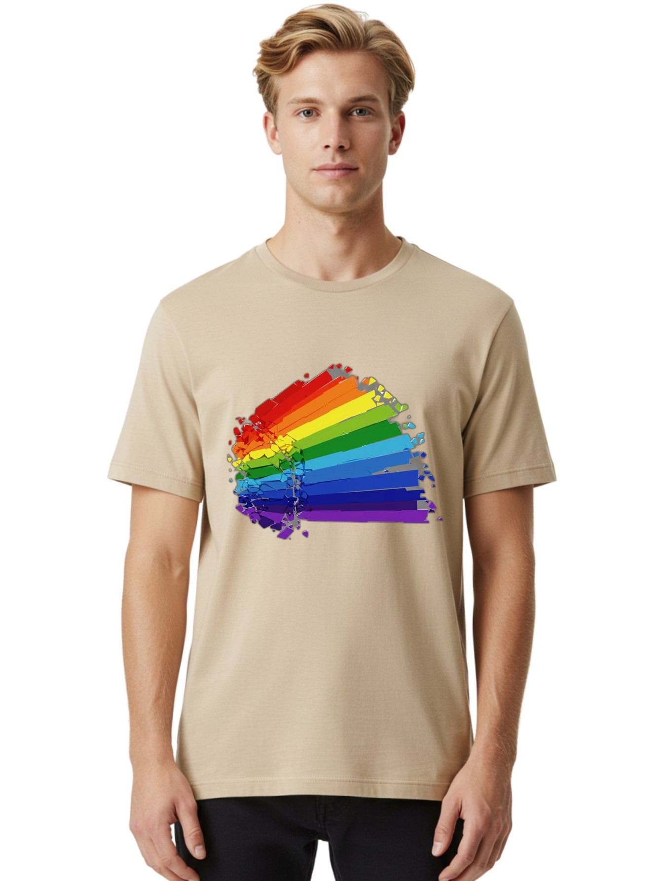 Rainbow-Paint-Splash Men'S Graphic Tee, 100% Cotton, Comfortable Casual Summer Wear, Machine Washable, Vintage Camera, Old Camera, Antique Camera, Black Camera, Classic Photography, Photography Equipment, Nostalgic Device, Film Camera, Bai294 25