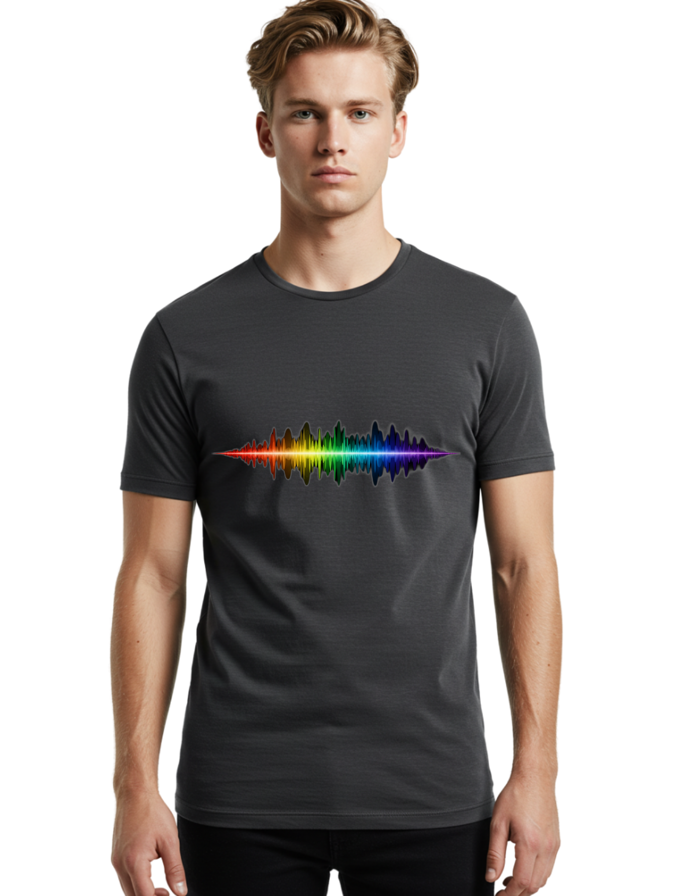 Rainbow-Sound-Wave Men'S Graphic Tee, 100% Cotton, Comfortable Casual Summer Wear, Machine Washable, Vintage Camera, Old Camera, Antique Camera, Black Camera, Classic Photography, Photography Equipment, Nostalgic Device, Film Camera, Bai295 30