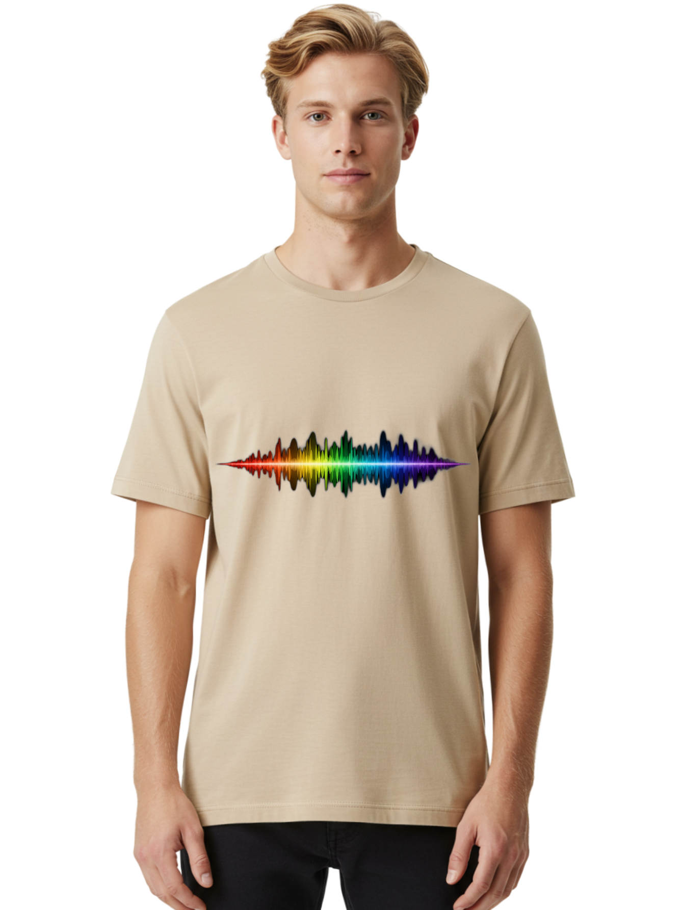 Rainbow-Sound-Wave Men'S Graphic Tee, 100% Cotton, Comfortable Casual Summer Wear, Machine Washable, Vintage Camera, Old Camera, Antique Camera, Black Camera, Classic Photography, Photography Equipment, Nostalgic Device, Film Camera, Bai295 20