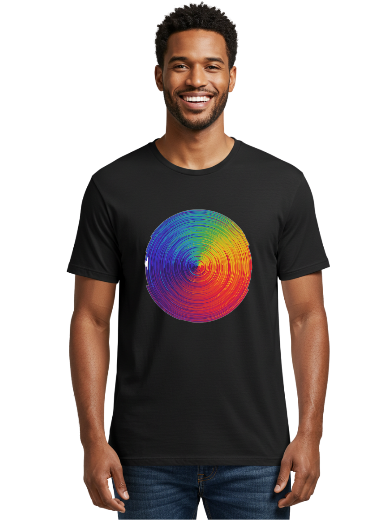 Rainbow-Spiral-Circle Men'S Graphic Tee, 100% Cotton, Comfortable Casual Summer Wear, Machine Washable, Vintage Camera, Old Camera, Antique Camera, Black Camera, Classic Photography, Photography Equipment, Nostalgic Device, Film Camera, Bai296 21