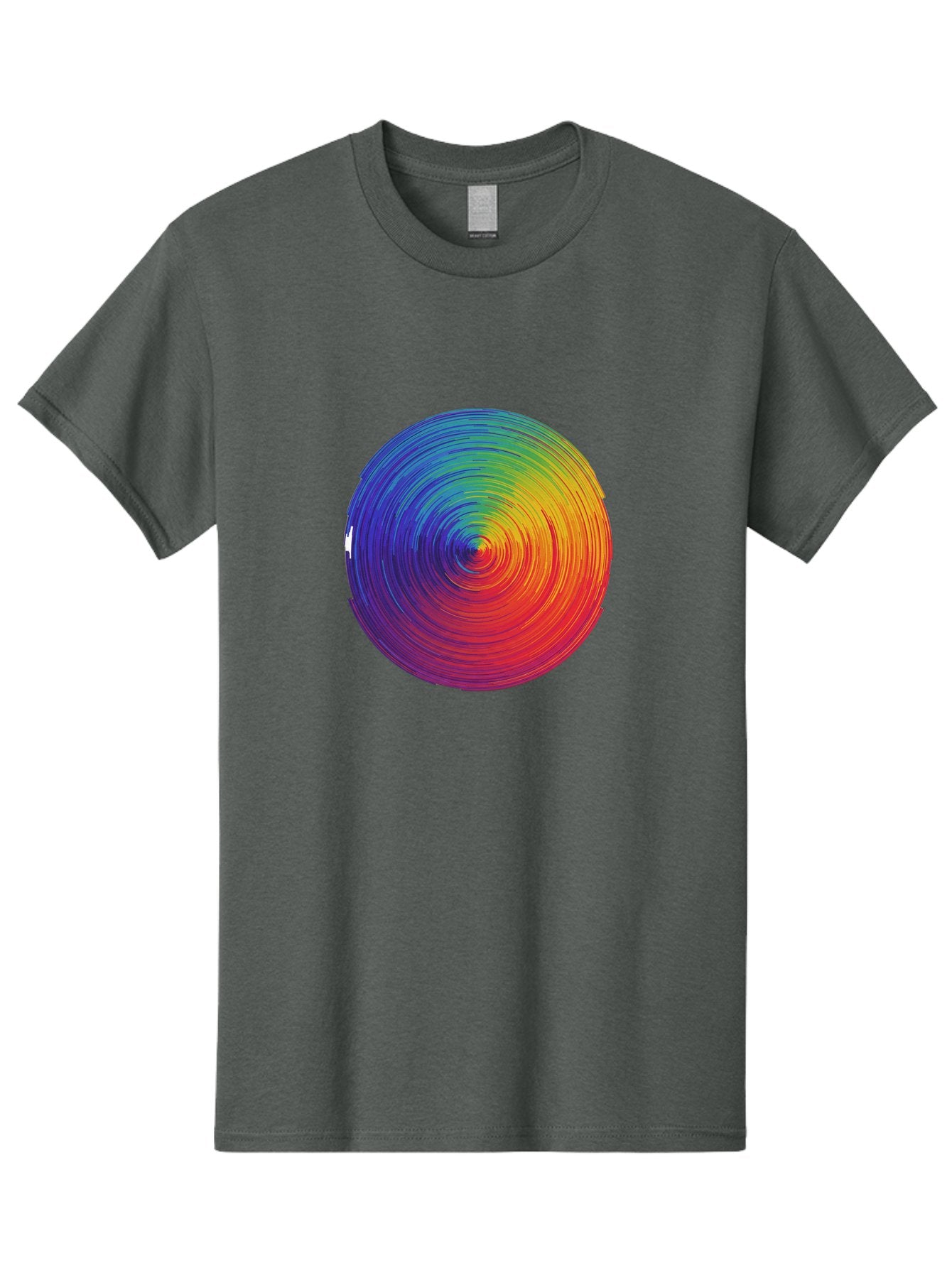Rainbow-Spiral-Circle Men'S Graphic Tee, 100% Cotton, Comfortable Casual Summer Wear, Machine Washable, Vintage Camera, Old Camera, Antique Camera, Black Camera, Classic Photography, Photography Equipment, Nostalgic Device, Film Camera, Bai296