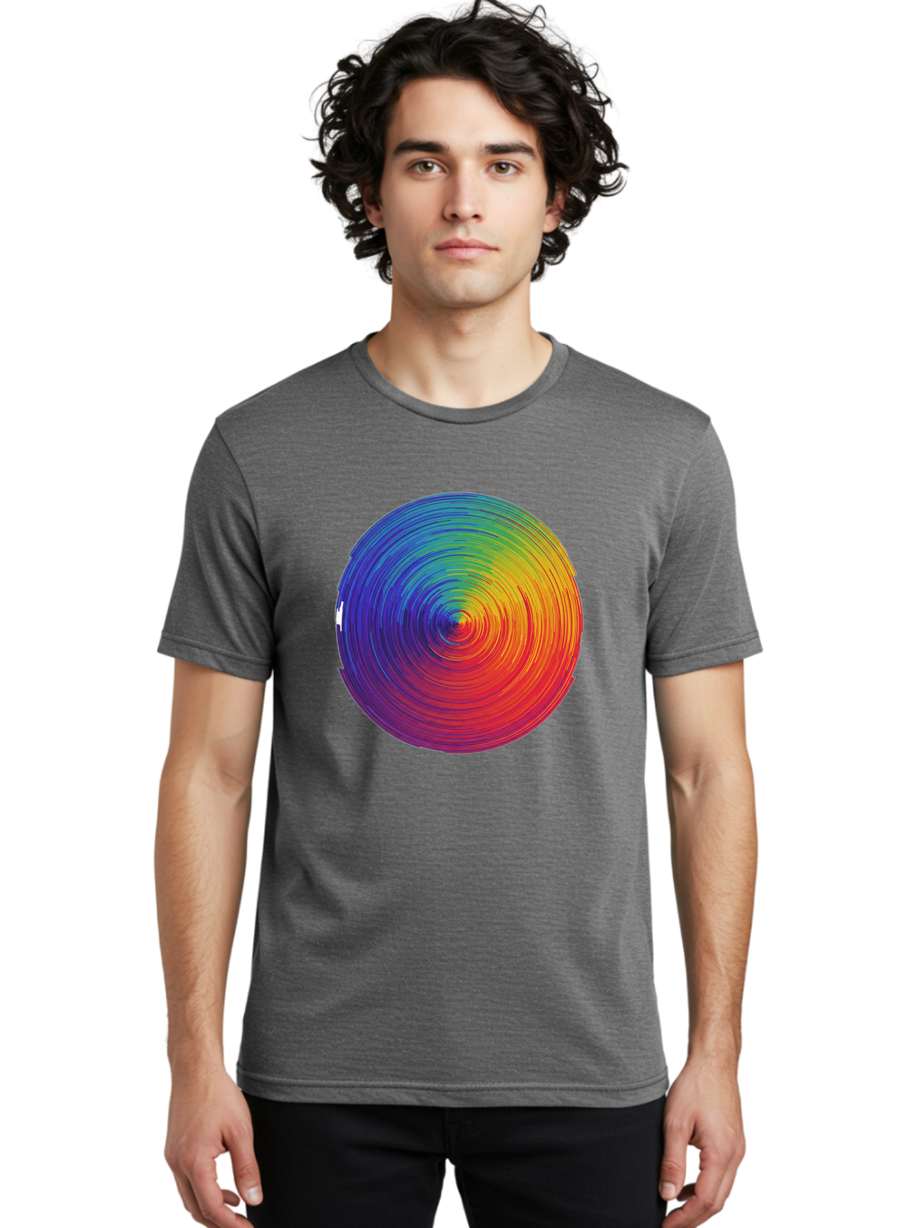 Rainbow-Spiral-Circle Men'S Graphic Tee, 100% Cotton, Comfortable Casual Summer Wear, Machine Washable, Vintage Camera, Old Camera, Antique Camera, Black Camera, Classic Photography, Photography Equipment, Nostalgic Device, Film Camera, Bai296 24