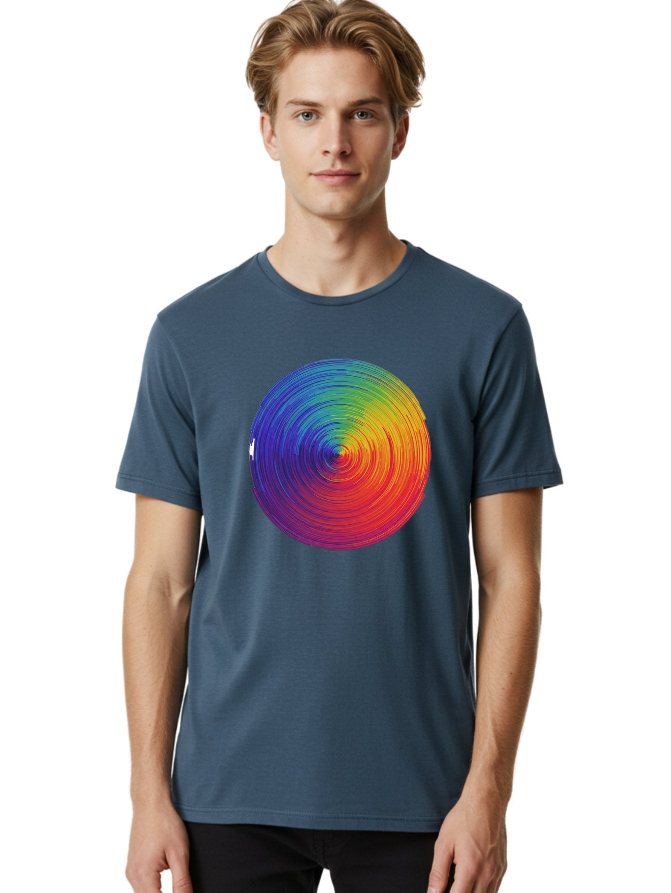 Rainbow-Spiral-Circle Men'S Graphic Tee, 100% Cotton, Comfortable Casual Summer Wear, Machine Washable, Vintage Camera, Old Camera, Antique Camera, Black Camera, Classic Photography, Photography Equipment, Nostalgic Device, Film Camera, Bai296 17