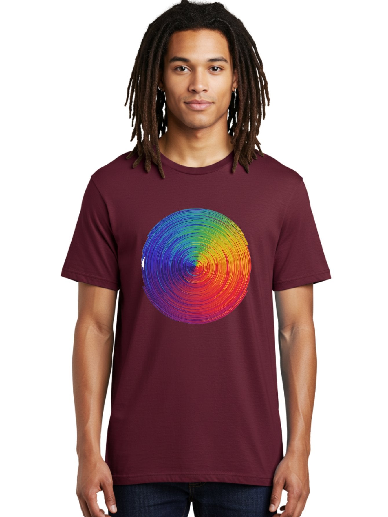 Rainbow-Spiral-Circle Men'S Graphic Tee, 100% Cotton, Comfortable Casual Summer Wear, Machine Washable, Vintage Camera, Old Camera, Antique Camera, Black Camera, Classic Photography, Photography Equipment, Nostalgic Device, Film Camera, Bai296 23