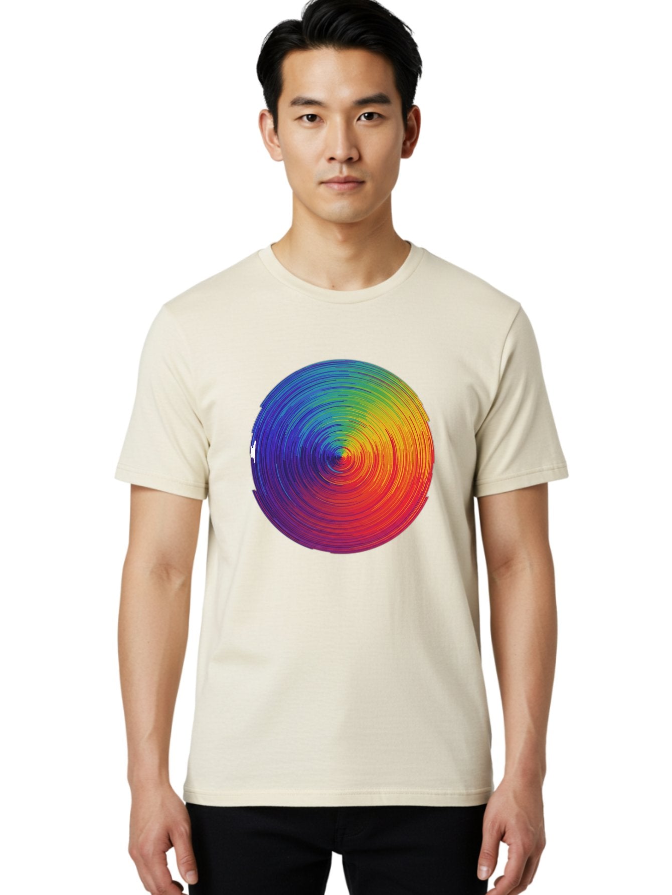 Rainbow-Spiral-Circle Men'S Graphic Tee, 100% Cotton, Comfortable Casual Summer Wear, Machine Washable, Vintage Camera, Old Camera, Antique Camera, Black Camera, Classic Photography, Photography Equipment, Nostalgic Device, Film Camera, Bai296 28