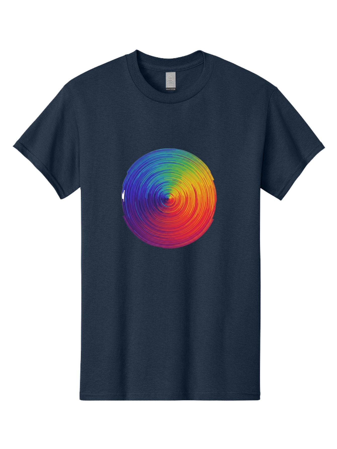 Rainbow-Spiral-Circle Men'S Graphic Tee, 100% Cotton, Comfortable Casual Summer Wear, Machine Washable, Vintage Camera, Old Camera, Antique Camera, Black Camera, Classic Photography, Photography Equipment, Nostalgic Device, Film Camera, Bai296