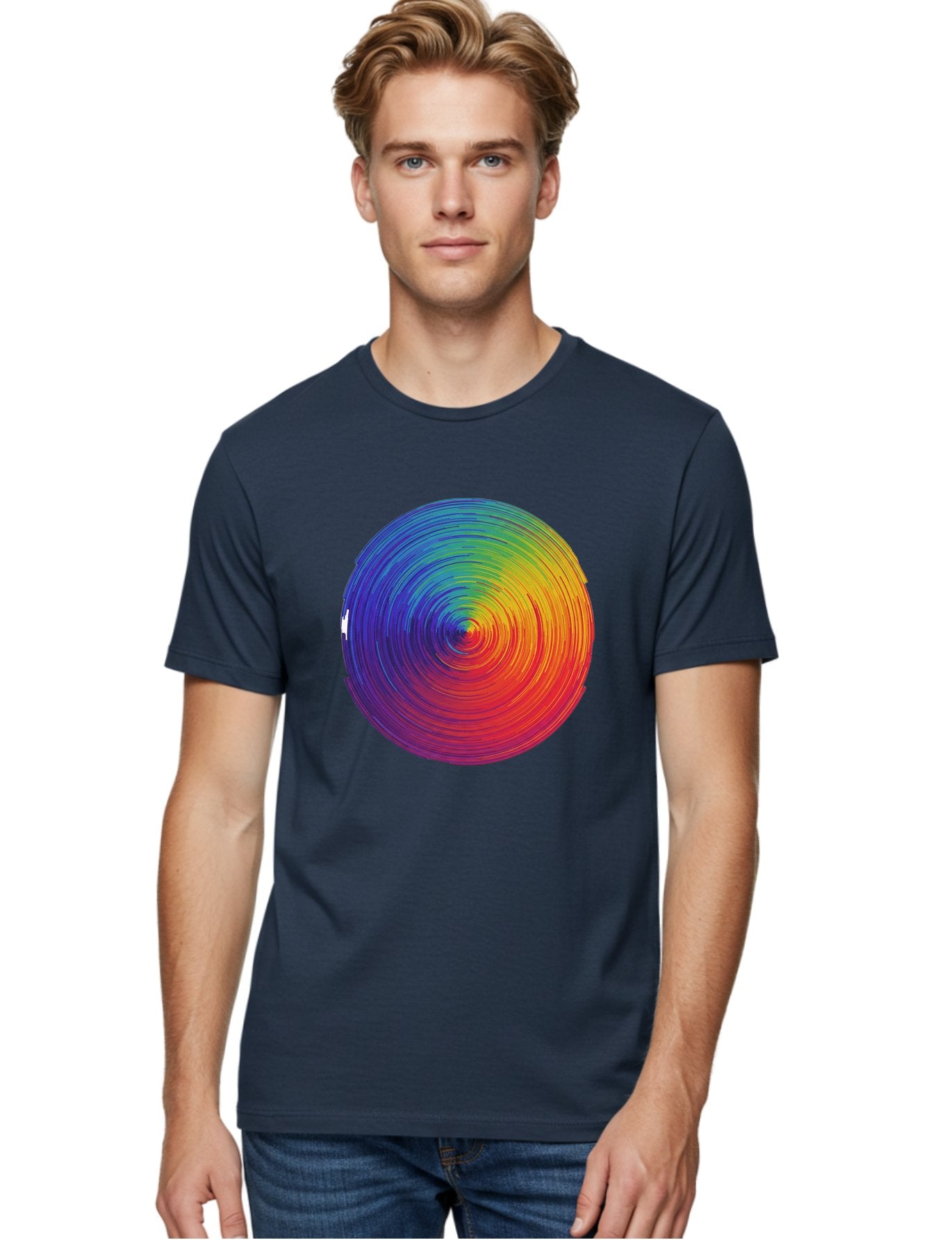 Rainbow-Spiral-Circle Men'S Graphic Tee, 100% Cotton, Comfortable Casual Summer Wear, Machine Washable, Vintage Camera, Old Camera, Antique Camera, Black Camera, Classic Photography, Photography Equipment, Nostalgic Device, Film Camera, Bai296 19