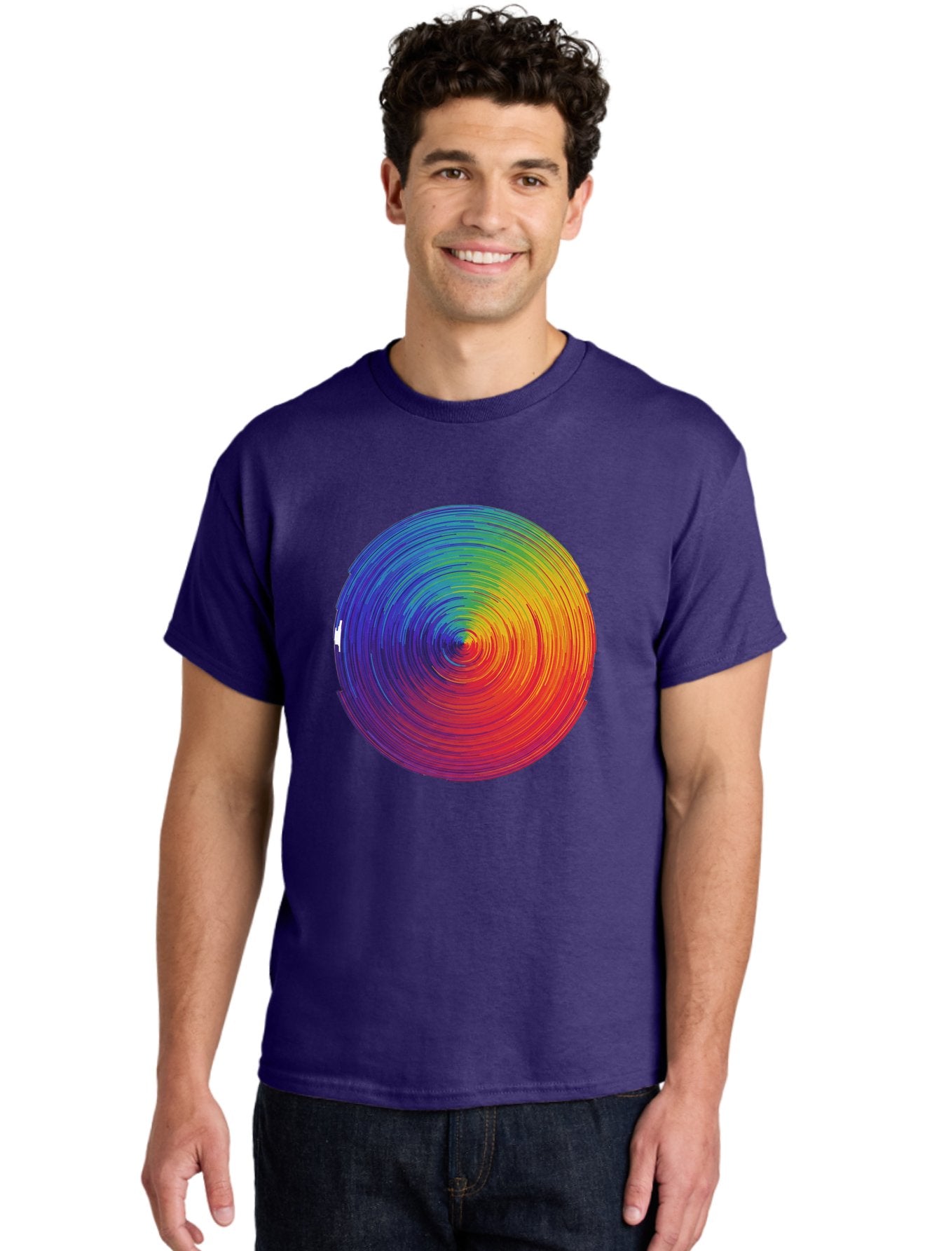 Rainbow-Spiral-Circle Men'S Graphic Tee, 100% Cotton, Comfortable Casual Summer Wear, Machine Washable, Vintage Camera, Old Camera, Antique Camera, Black Camera, Classic Photography, Photography Equipment, Nostalgic Device, Film Camera, Bai296 16