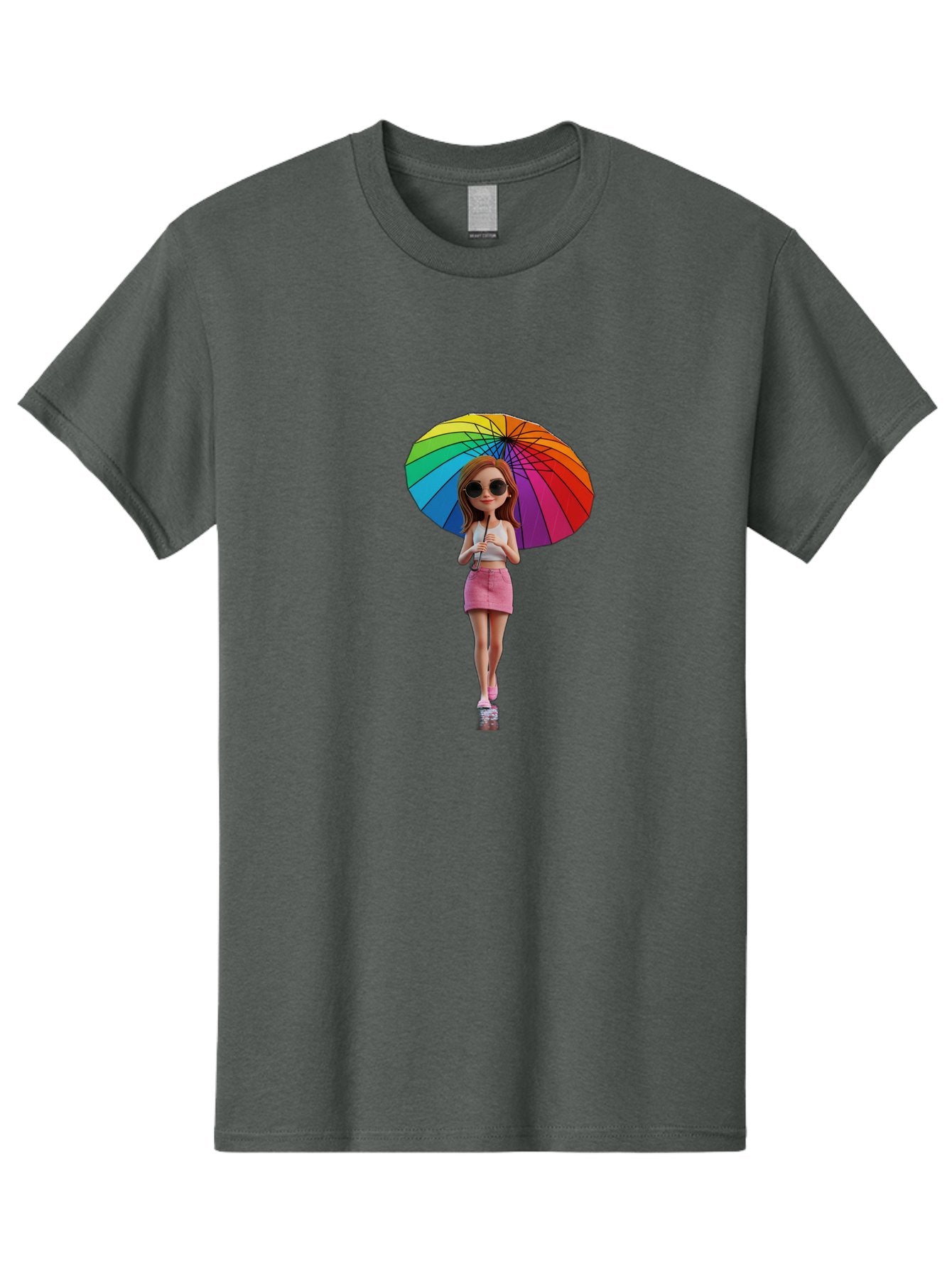 Rainbow-Umbrella-Girl Men'S Graphic Tee, 100% Cotton, Comfortable Casual Summer Wear, Machine Washable, Vintage Camera, Old Camera, Antique Camera, Black Camera, Classic Photography, Photography Equipment, Nostalgic Device, Film Camera, Bai297