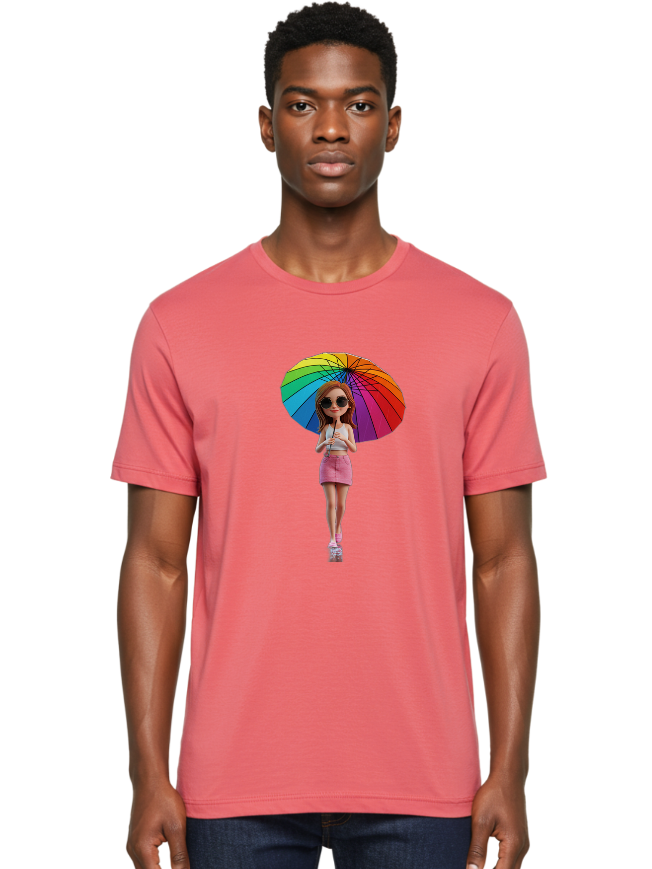 Rainbow-Umbrella-Girl Men'S Graphic Tee, 100% Cotton, Comfortable Casual Summer Wear, Machine Washable, Vintage Camera, Old Camera, Antique Camera, Black Camera, Classic Photography, Photography Equipment, Nostalgic Device, Film Camera, Bai297 23