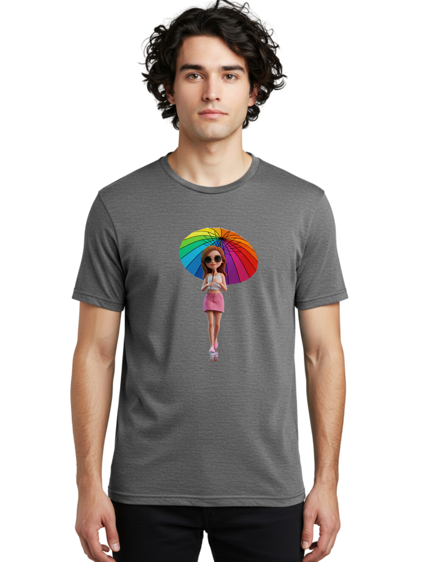 Rainbow-Umbrella-Girl Men'S Graphic Tee, 100% Cotton, Comfortable Casual Summer Wear, Machine Washable, Vintage Camera, Old Camera, Antique Camera, Black Camera, Classic Photography, Photography Equipment, Nostalgic Device, Film Camera, Bai297 18