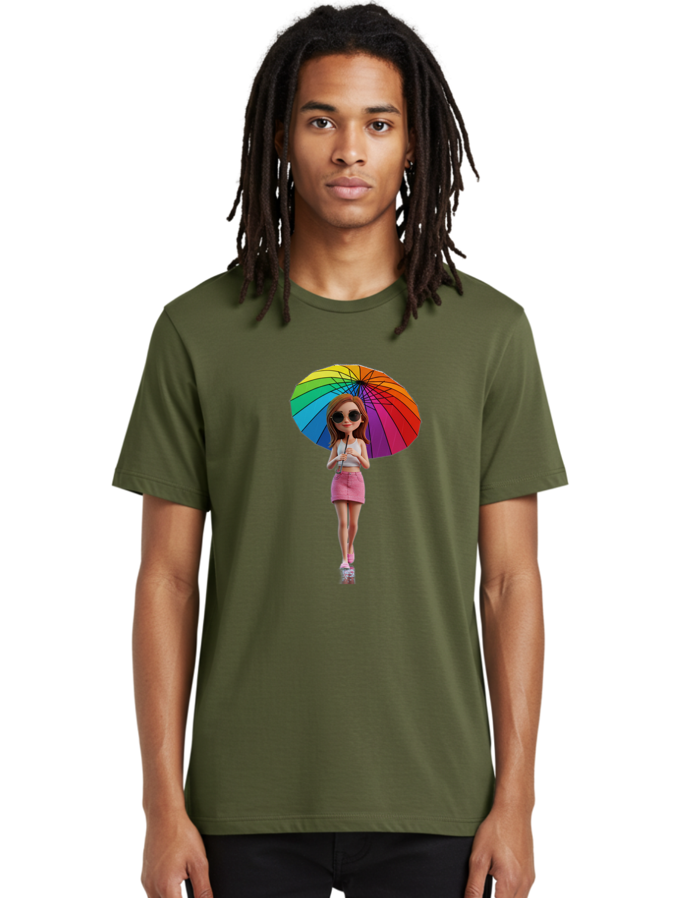 Rainbow-Umbrella-Girl Men'S Graphic Tee, 100% Cotton, Comfortable Casual Summer Wear, Machine Washable, Vintage Camera, Old Camera, Antique Camera, Black Camera, Classic Photography, Photography Equipment, Nostalgic Device, Film Camera, Bai297 24