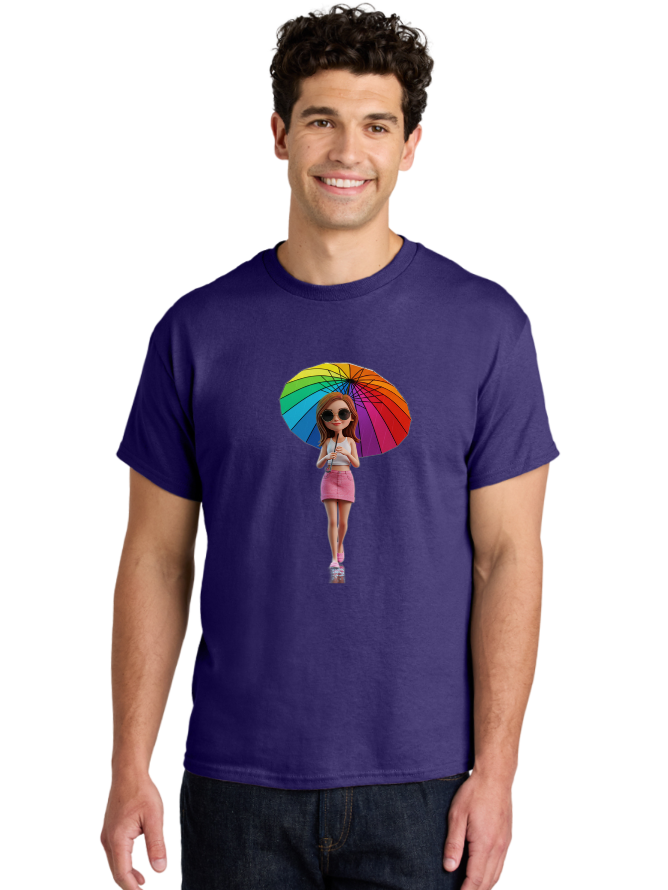 Rainbow-Umbrella-Girl Men'S Graphic Tee, 100% Cotton, Comfortable Casual Summer Wear, Machine Washable, Vintage Camera, Old Camera, Antique Camera, Black Camera, Classic Photography, Photography Equipment, Nostalgic Device, Film Camera, Bai297 16