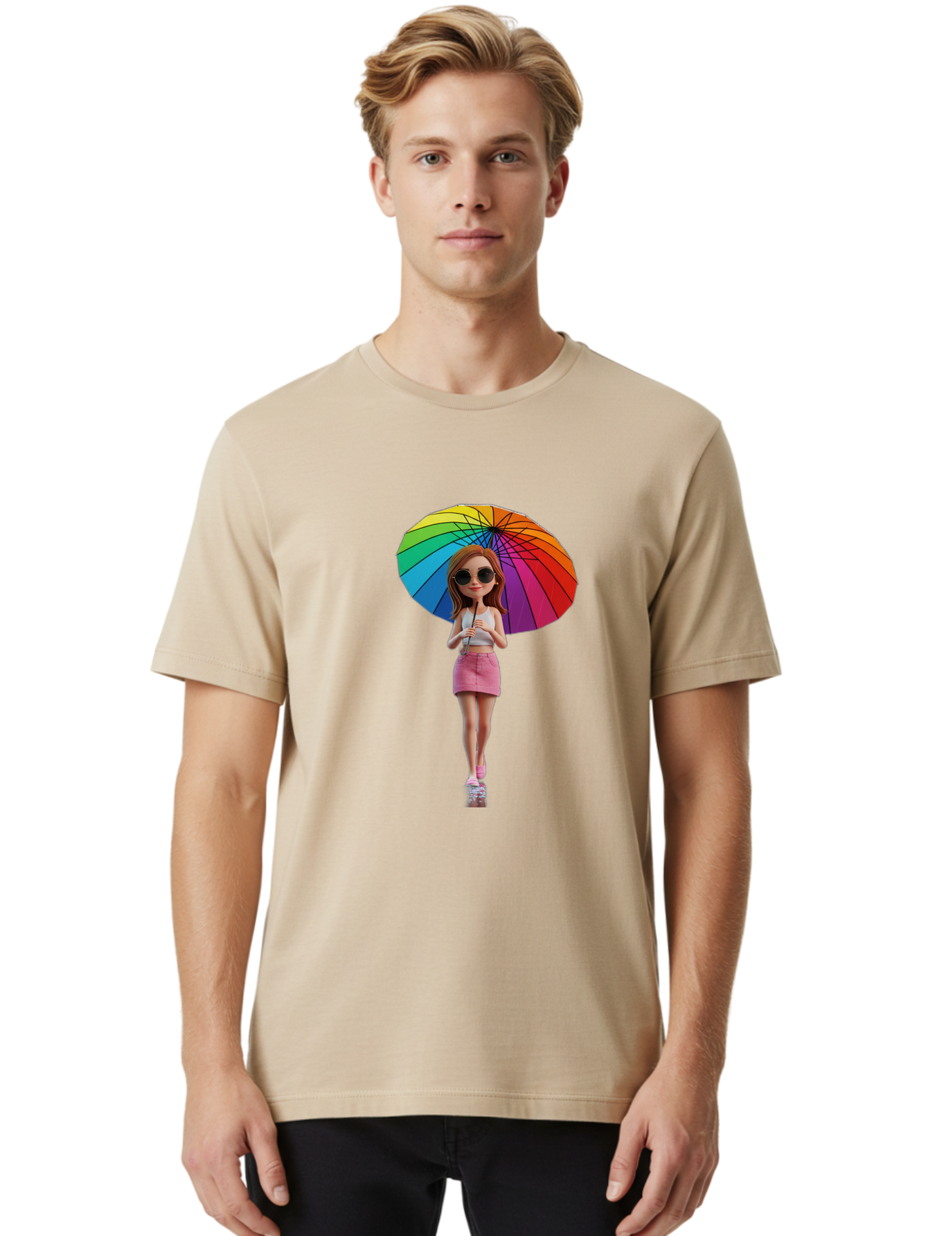 Rainbow-Umbrella-Girl Men'S Graphic Tee, 100% Cotton, Comfortable Casual Summer Wear, Machine Washable, Vintage Camera, Old Camera, Antique Camera, Black Camera, Classic Photography, Photography Equipment, Nostalgic Device, Film Camera, Bai297 29