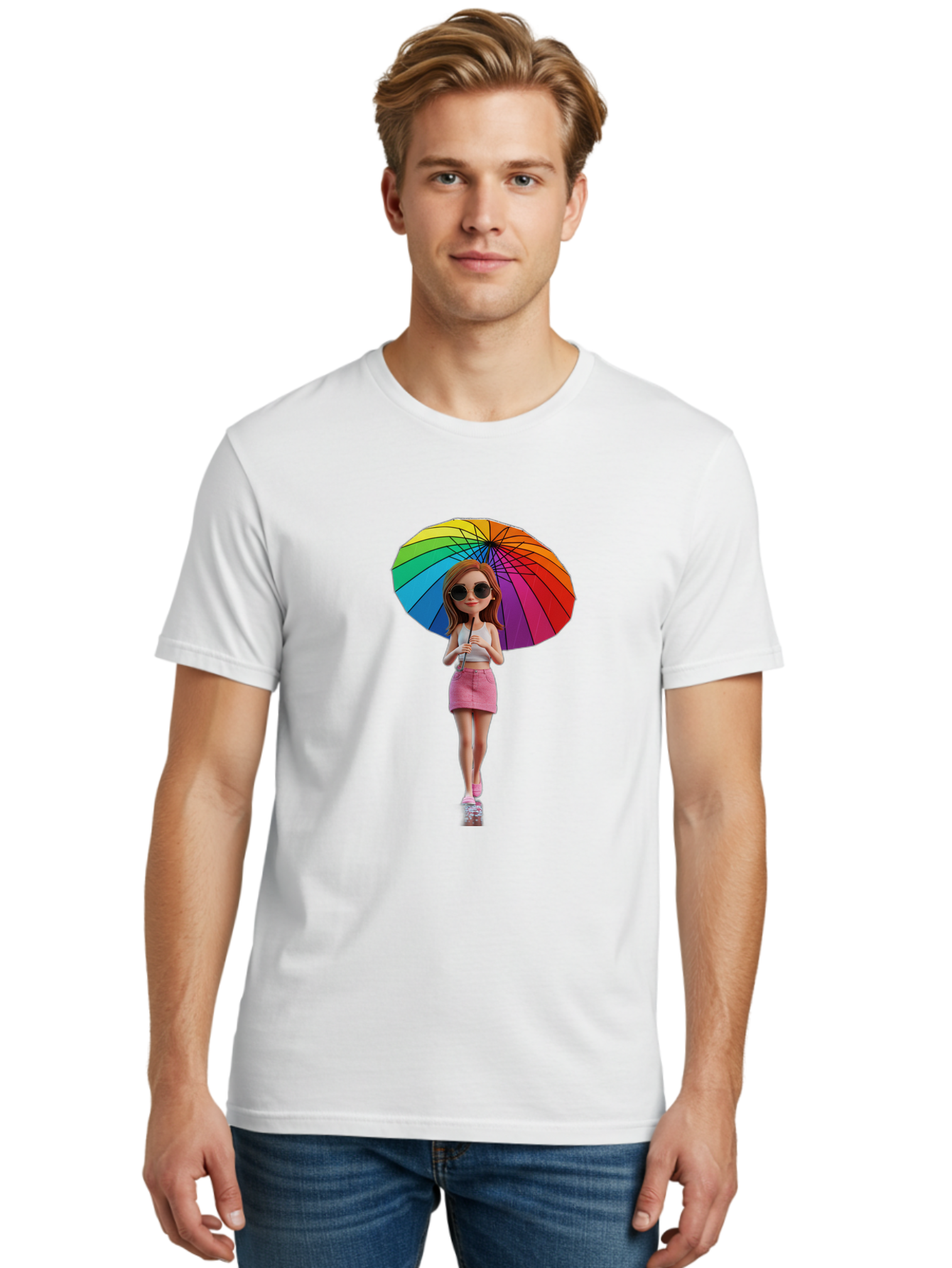 Rainbow-Umbrella-Girl Men'S Graphic Tee, 100% Cotton, Comfortable Casual Summer Wear, Machine Washable, Vintage Camera, Old Camera, Antique Camera, Black Camera, Classic Photography, Photography Equipment, Nostalgic Device, Film Camera, Bai297 22