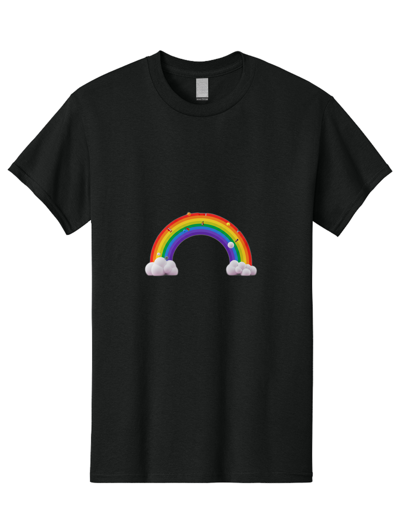 Rainbow-With-Clouds Men'S Graphic Tee, 100% Cotton, Comfortable Casual Summer Wear, Machine Washable, Vintage Camera, Old Camera, Antique Camera, Black Camera, Classic Photography, Photography Equipment, Nostalgic Device, Film Camera, Bai298 13