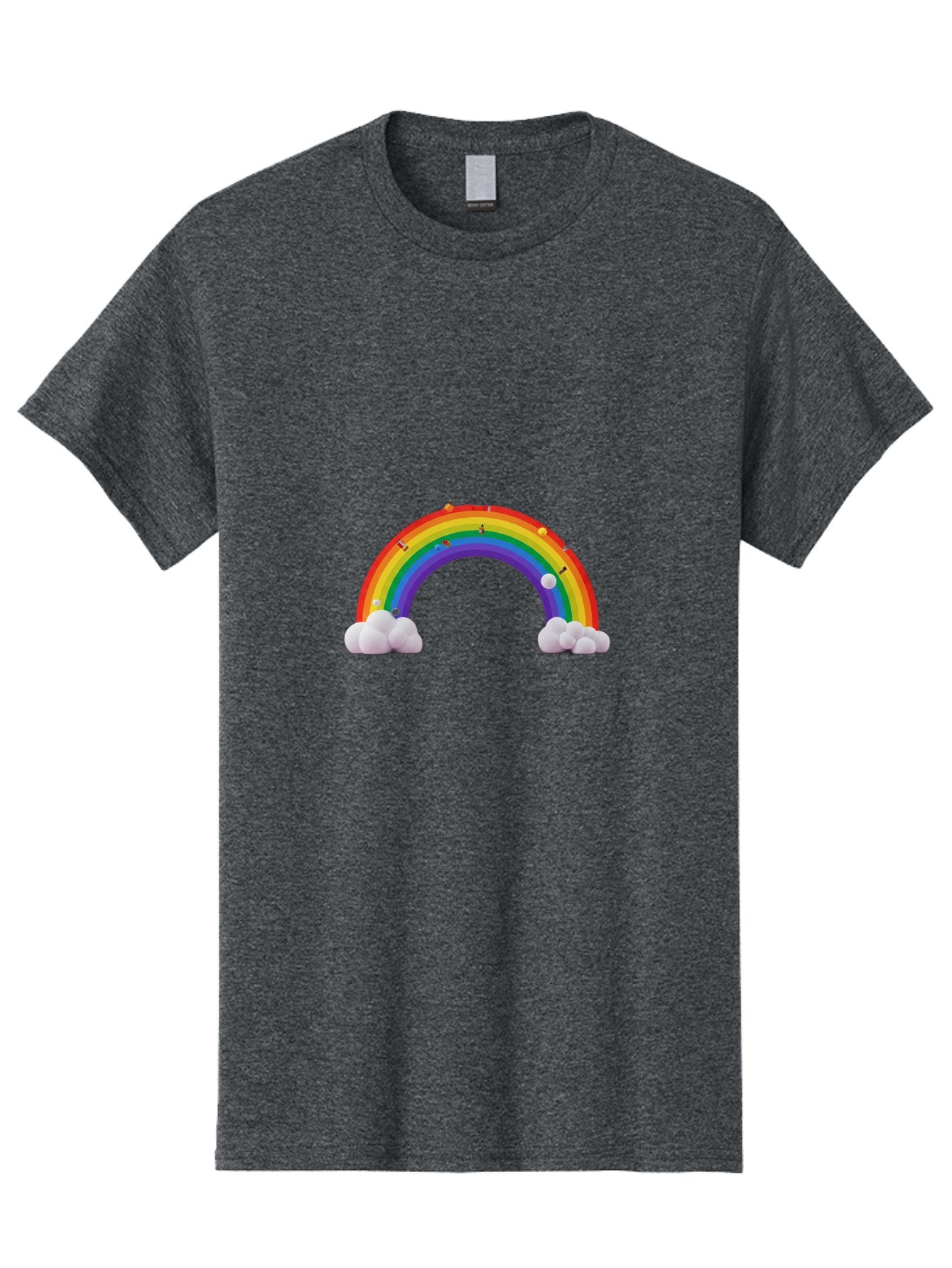 Rainbow-With-Clouds Men'S Graphic Tee, 100% Cotton, Comfortable Casual Summer Wear, Machine Washable, Vintage Camera, Old Camera, Antique Camera, Black Camera, Classic Photography, Photography Equipment, Nostalgic Device, Film Camera, Bai298 3