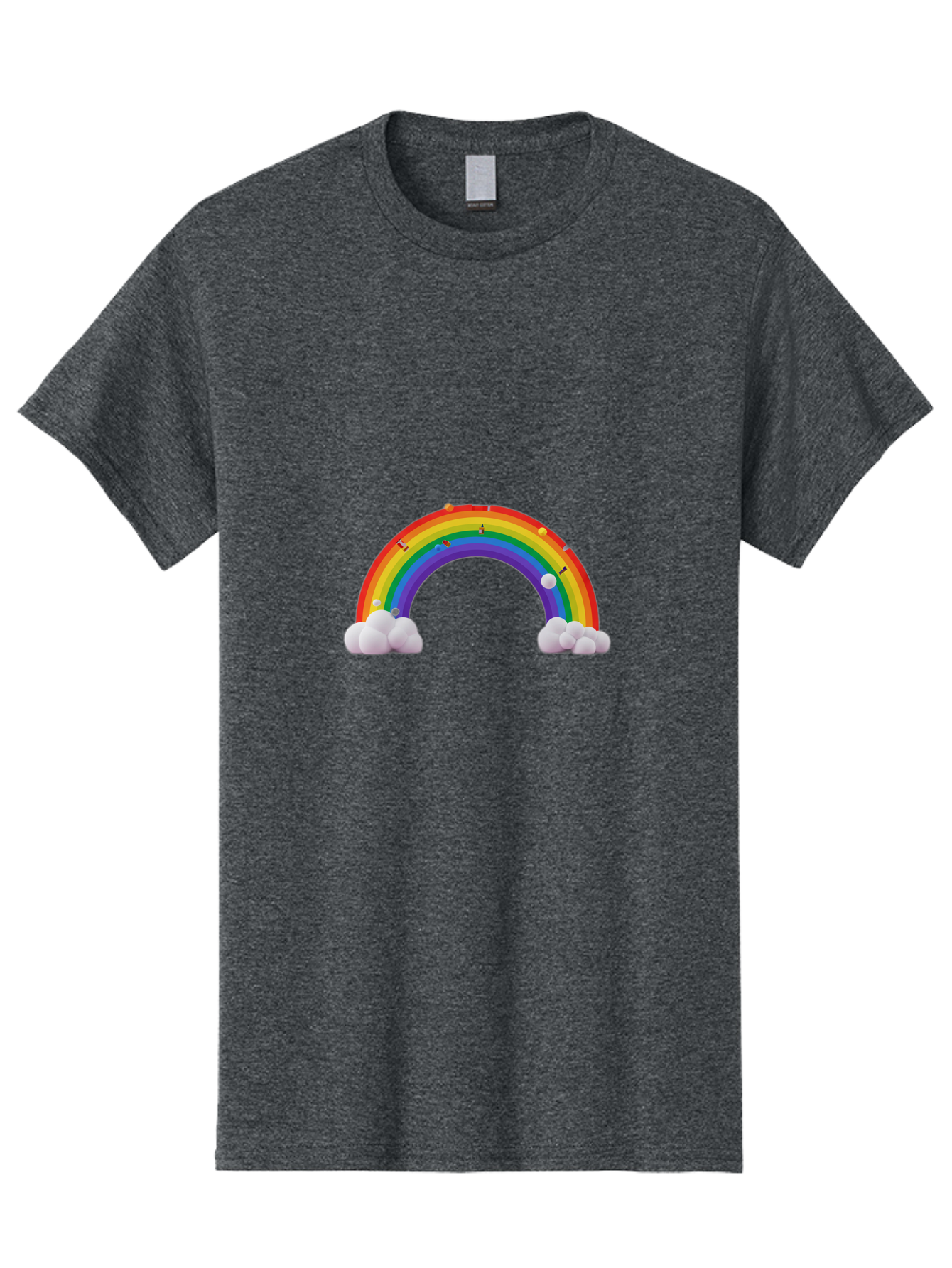 Rainbow-With-Clouds Men'S Graphic Tee, 100% Cotton, Comfortable Casual Summer Wear, Machine Washable, Vintage Camera, Old Camera, Antique Camera, Black Camera, Classic Photography, Photography Equipment, Nostalgic Device, Film Camera, Bai298 9