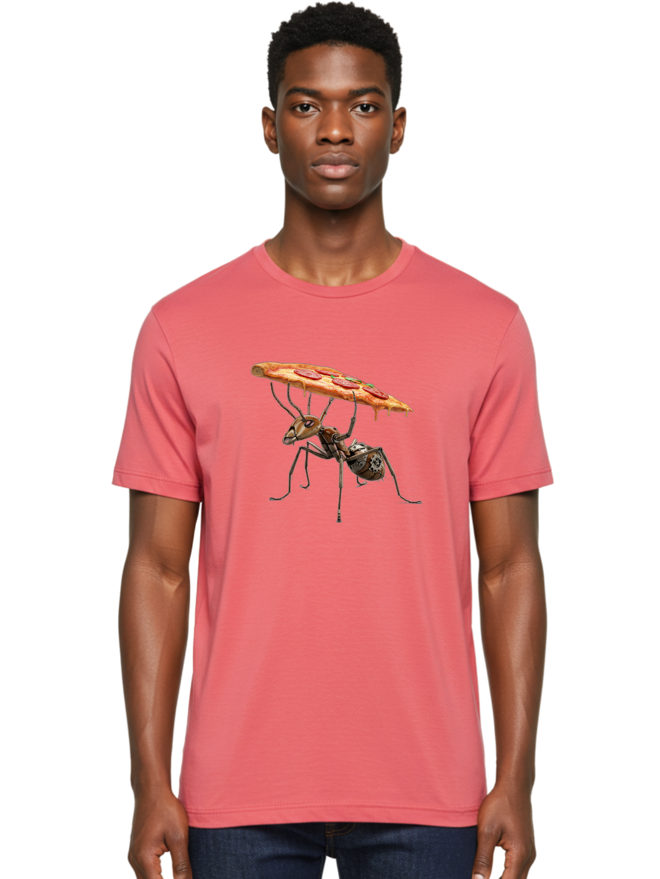 Robot-Ant-Pizza-Carrier Men'S Graphic Tee, 100% Cotton, Comfortable Casual Summer Wear, Machine Washable, Vintage Camera, Old Camera, Antique Camera, Black Camera, Classic Photography, Photography Equipment, Nostalgic Device, Film Camera, Bai303 16