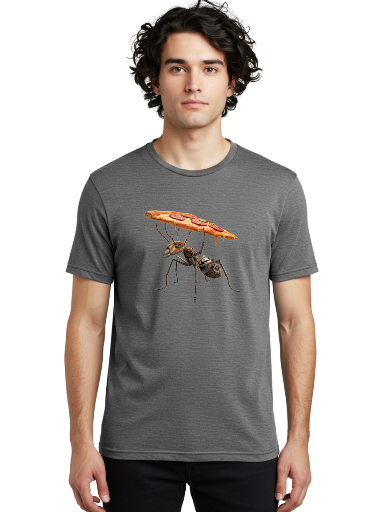 Robot-Ant-Pizza-Carrier Men'S Graphic Tee, 100% Cotton, Comfortable Casual Summer Wear, Machine Washable, Vintage Camera, Old Camera, Antique Camera, Black Camera, Classic Photography, Photography Equipment, Nostalgic Device, Film Camera, Bai303 27