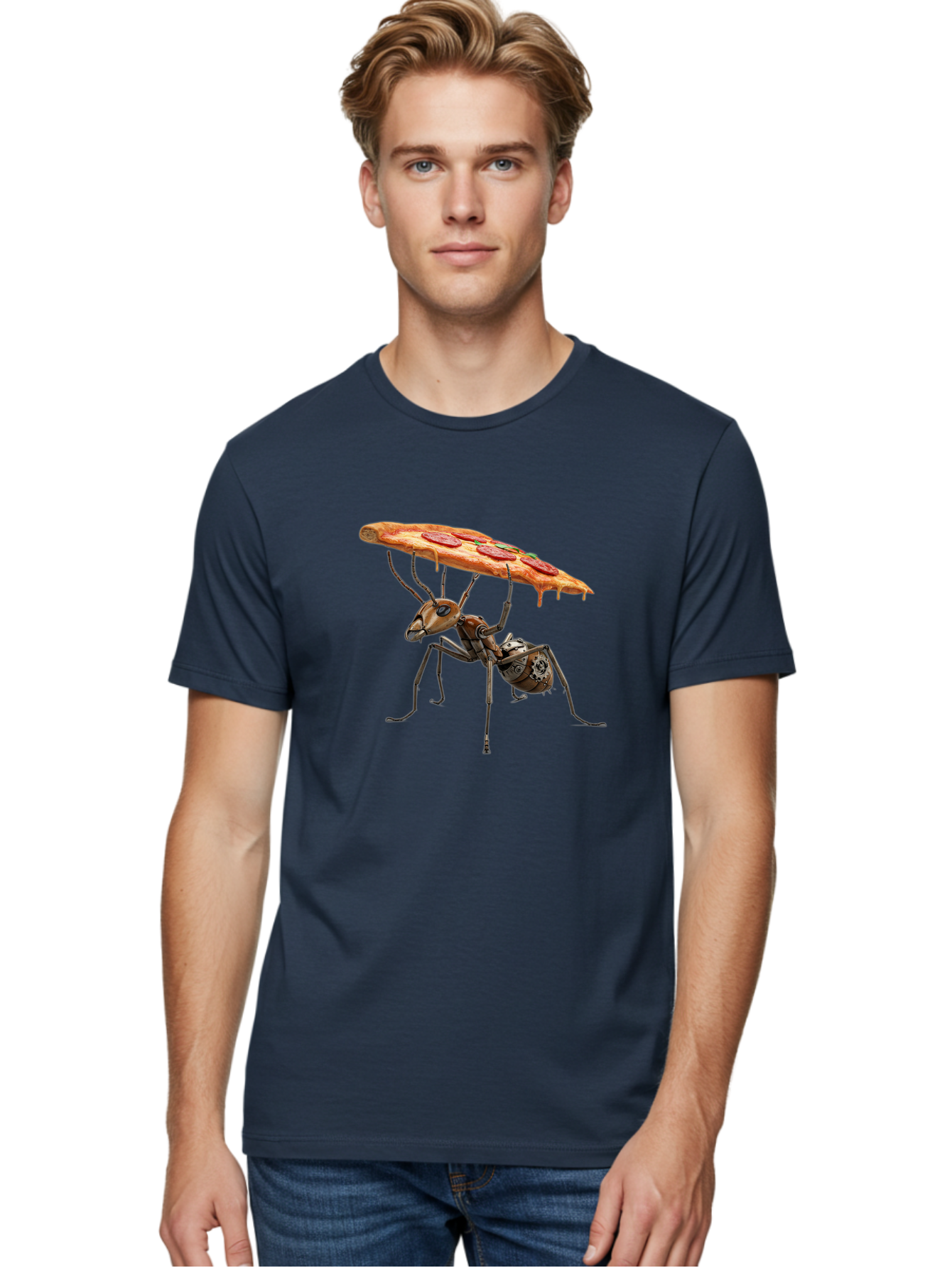Robot-Ant-Pizza-Carrier Men'S Graphic Tee, 100% Cotton, Comfortable Casual Summer Wear, Machine Washable, Vintage Camera, Old Camera, Antique Camera, Black Camera, Classic Photography, Photography Equipment, Nostalgic Device, Film Camera, Bai303 29