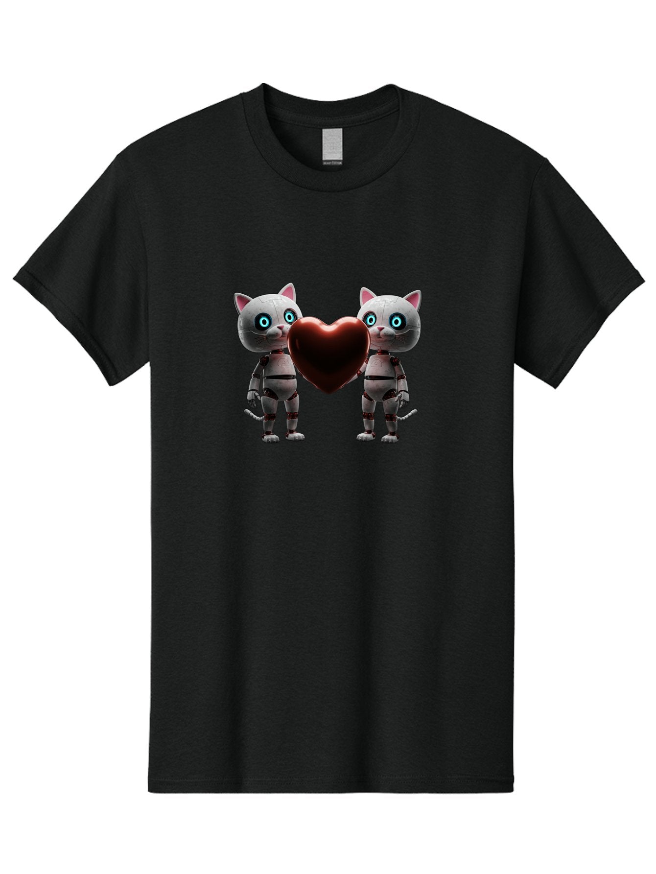 Robotic-Cats-Holding-Heart Men'S Graphic Tee, 100% Cotton, Comfortable Casual Summer Wear, Machine Washable, Vintage Camera, Old Camera, Antique Camera, Black Camera, Classic Photography, Photography Equipment, Nostalgic Device, Film Camera, Bai304 5