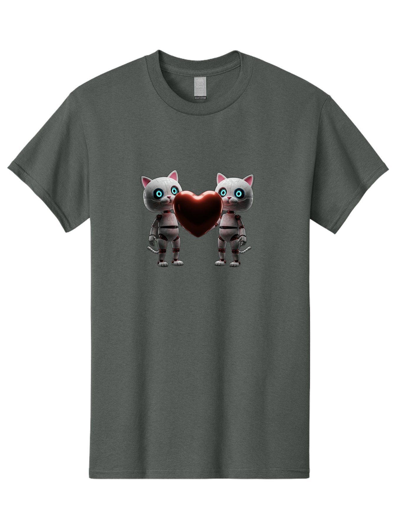 Robotic-Cats-Holding-Heart Men'S Graphic Tee, 100% Cotton, Comfortable Casual Summer Wear, Machine Washable, Vintage Camera, Old Camera, Antique Camera, Black Camera, Classic Photography, Photography Equipment, Nostalgic Device, Film Camera, Bai304 6