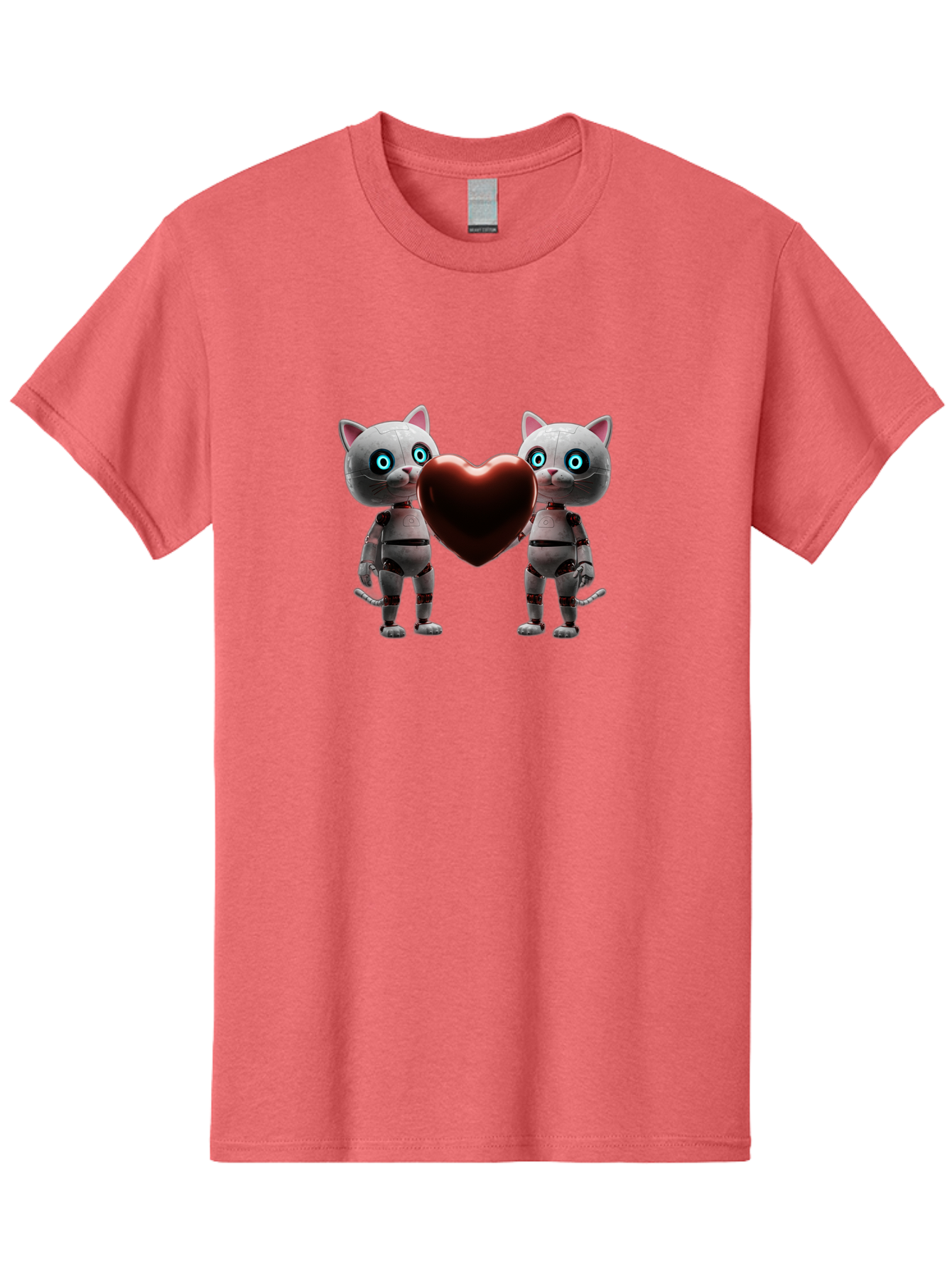 Robotic-Cats-Holding-Heart Men'S Graphic Tee, 100% Cotton, Comfortable Casual Summer Wear, Machine Washable, Vintage Camera, Old Camera, Antique Camera, Black Camera, Classic Photography, Photography Equipment, Nostalgic Device, Film Camera, Bai304 4