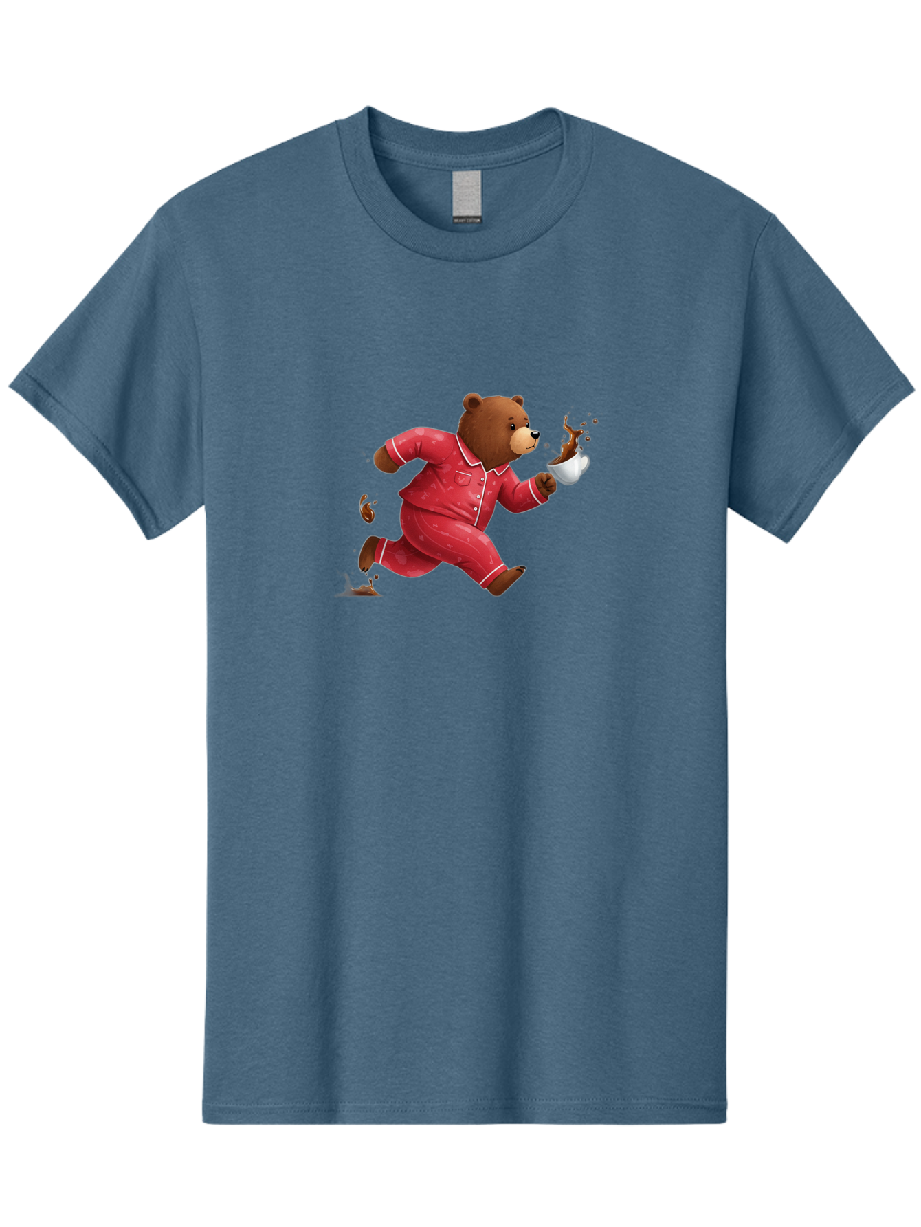 Running-Bear-With-Coffee Men'S Graphic Tee, 100% Cotton, Comfortable Casual Summer Wear, Machine Washable, Vintage Camera, Old Camera, Antique Camera, Black Camera, Classic Photography, Photography Equipment, Nostalgic Device, Film Camera, Bai309