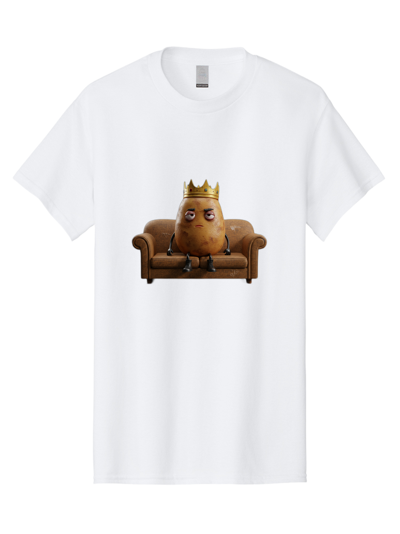 Sad-Potato-King-1 Men'S Graphic Tee, 100% Cotton, Comfortable Casual Summer Wear, Machine Washable, Vintage Camera, Old Camera, Antique Camera, Black Camera, Classic Photography, Photography Equipment, Nostalgic Device, Film Camera, Camera Art Bai338