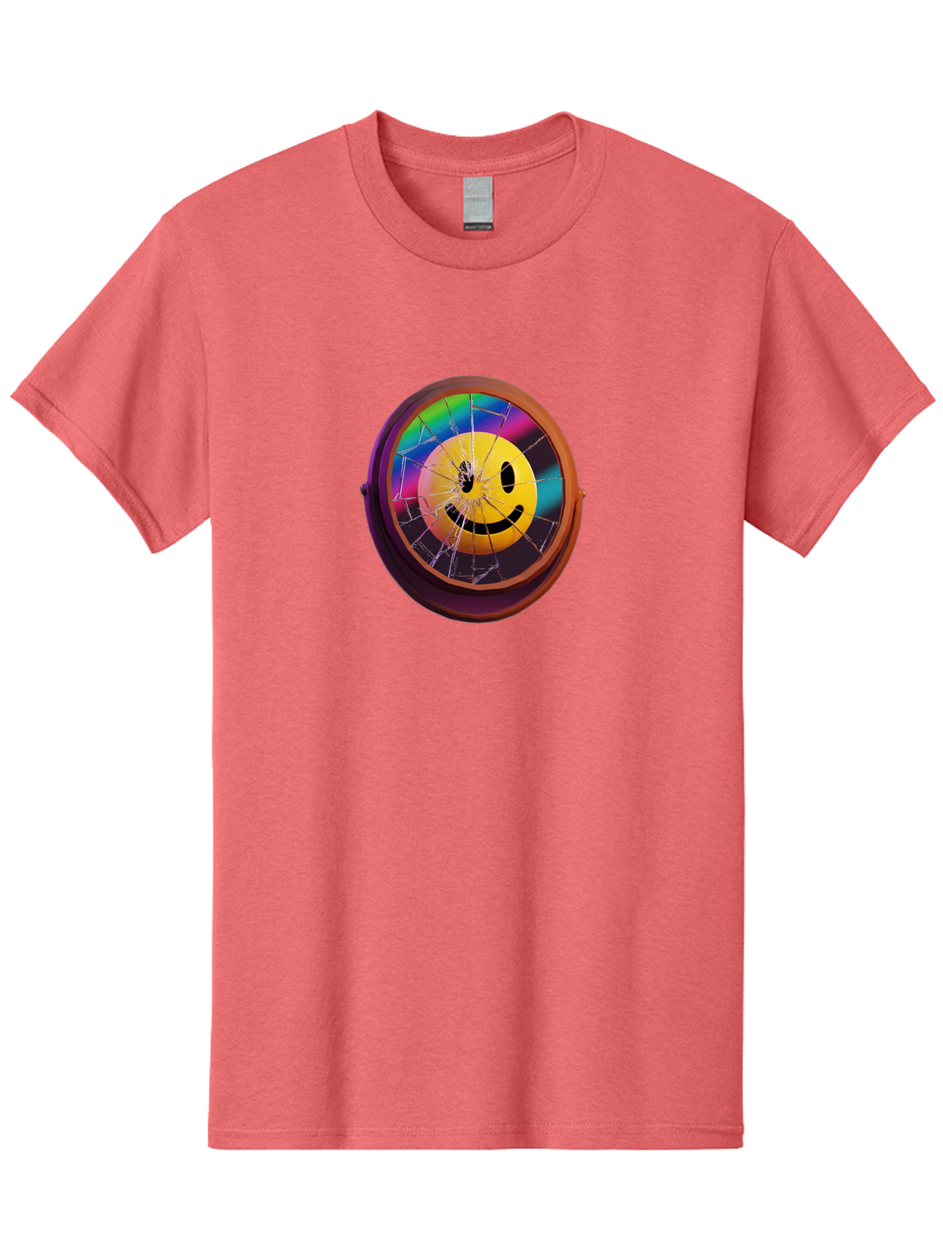 Shattered-Smiley-Face-Cd Men'S Graphic Tee, 100% Cotton, Comfortable Casual Summer Wear, Machine Washable, Vintage Camera, Old Camera, Antique Camera, Black Camera, Classic Photography, Photography Equipment, Nostalgic Device, Film Camera, Bai352 12