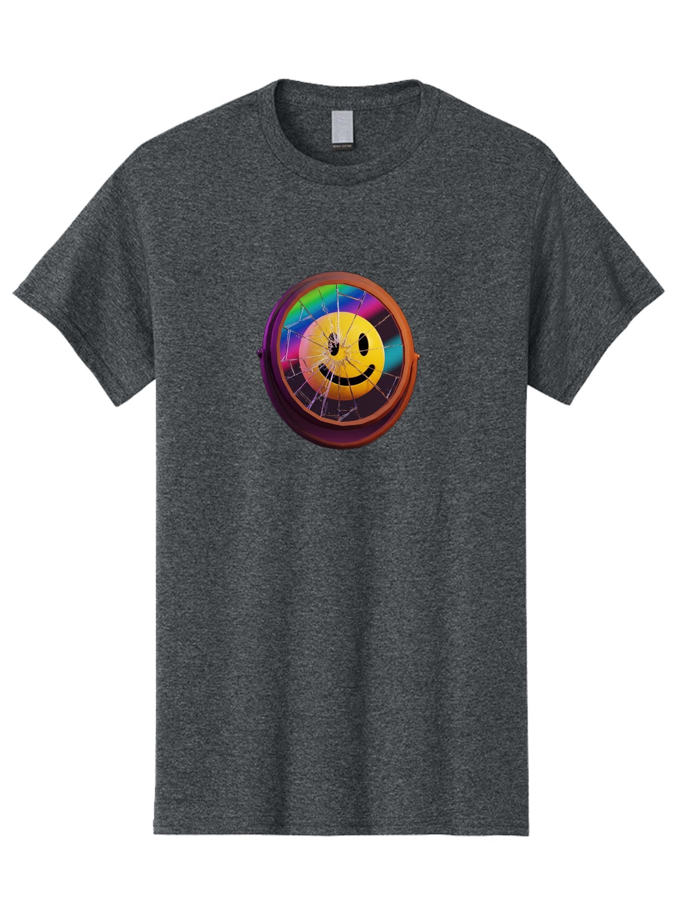 Shattered-Smiley-Face-Cd Men'S Graphic Tee, 100% Cotton, Comfortable Casual Summer Wear, Machine Washable, Vintage Camera, Old Camera, Antique Camera, Black Camera, Classic Photography, Photography Equipment, Nostalgic Device, Film Camera, Bai352 12