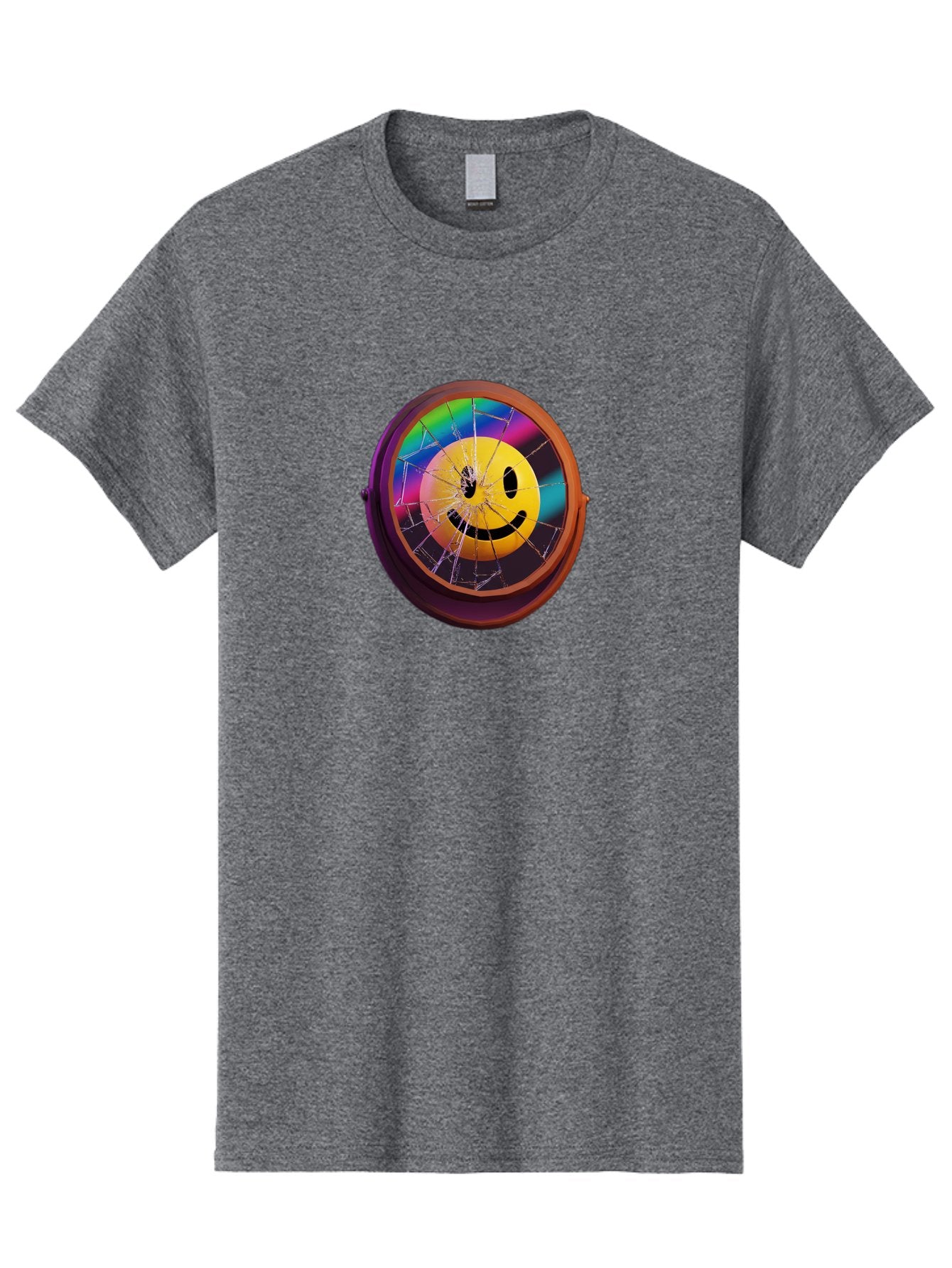 Shattered-Smiley-Face-Cd Men'S Graphic Tee, 100% Cotton, Comfortable Casual Summer Wear, Machine Washable, Vintage Camera, Old Camera, Antique Camera, Black Camera, Classic Photography, Photography Equipment, Nostalgic Device, Film Camera, Bai352 9