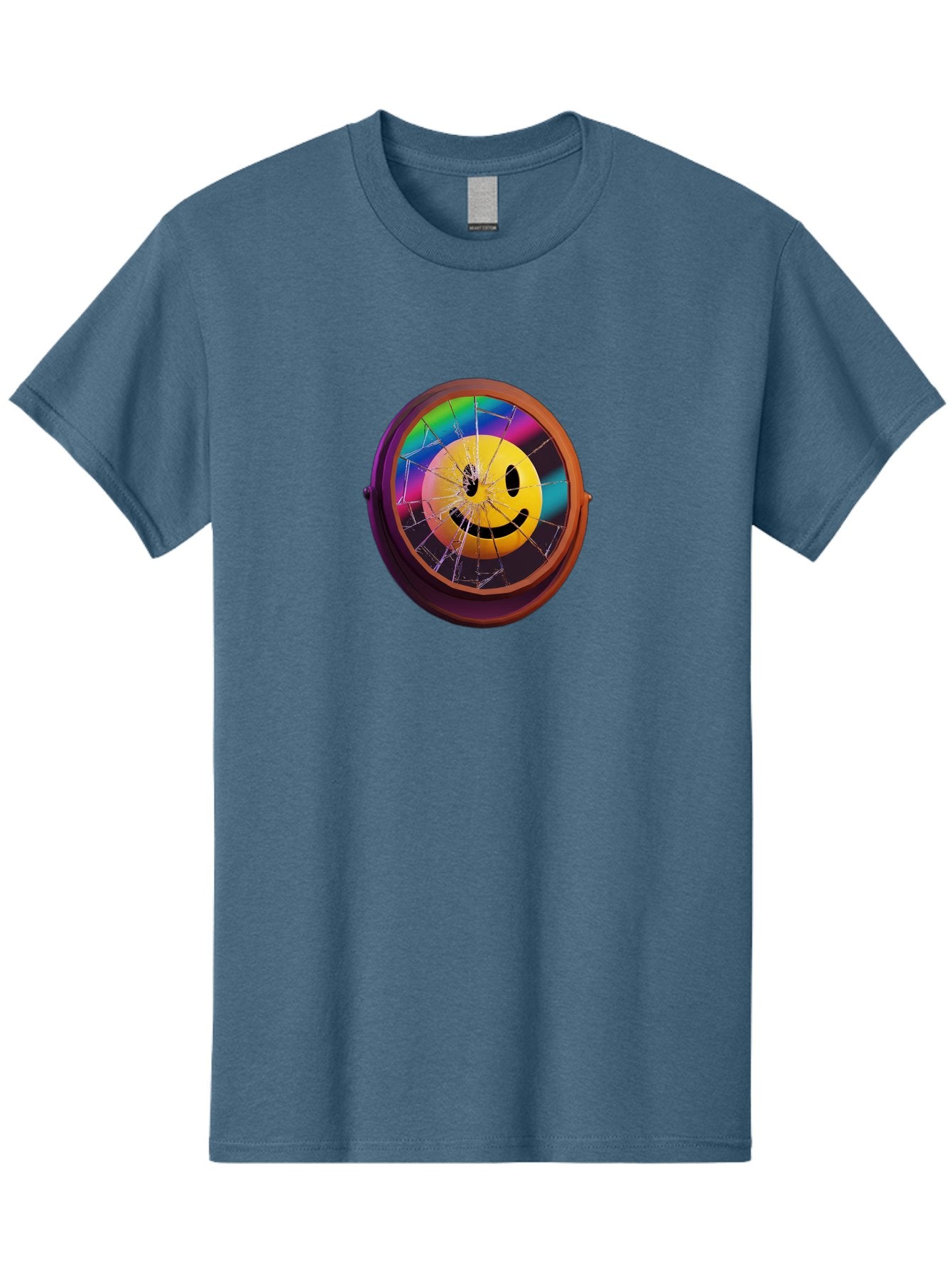 Shattered-Smiley-Face-Cd Men'S Graphic Tee, 100% Cotton, Comfortable Casual Summer Wear, Machine Washable, Vintage Camera, Old Camera, Antique Camera, Black Camera, Classic Photography, Photography Equipment, Nostalgic Device, Film Camera, Bai352 13