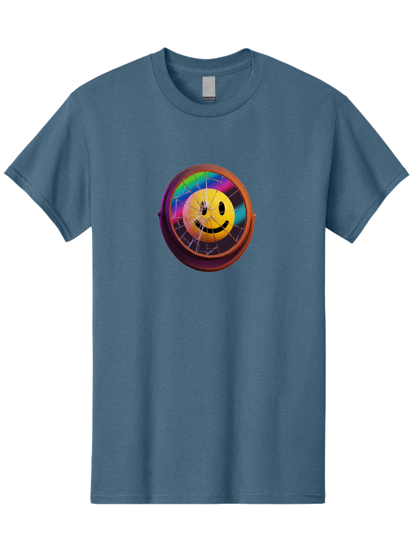 Shattered-Smiley-Face-Cd Men'S Graphic Tee, 100% Cotton, Comfortable Casual Summer Wear, Machine Washable, Vintage Camera, Old Camera, Antique Camera, Black Camera, Classic Photography, Photography Equipment, Nostalgic Device, Film Camera, Bai352 15