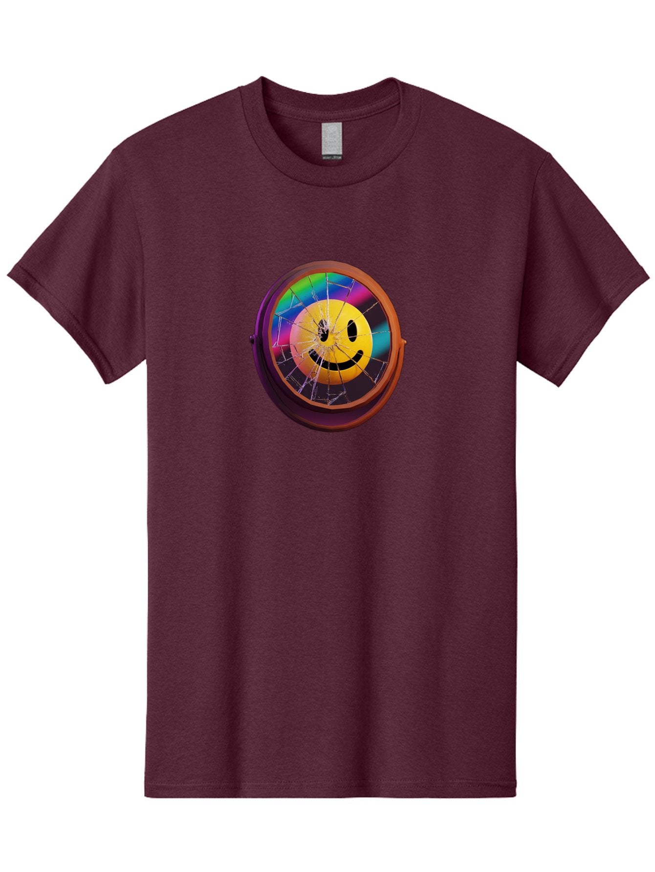 Shattered-Smiley-Face-Cd Men'S Graphic Tee, 100% Cotton, Comfortable Casual Summer Wear, Machine Washable, Vintage Camera, Old Camera, Antique Camera, Black Camera, Classic Photography, Photography Equipment, Nostalgic Device, Film Camera, Bai352 15