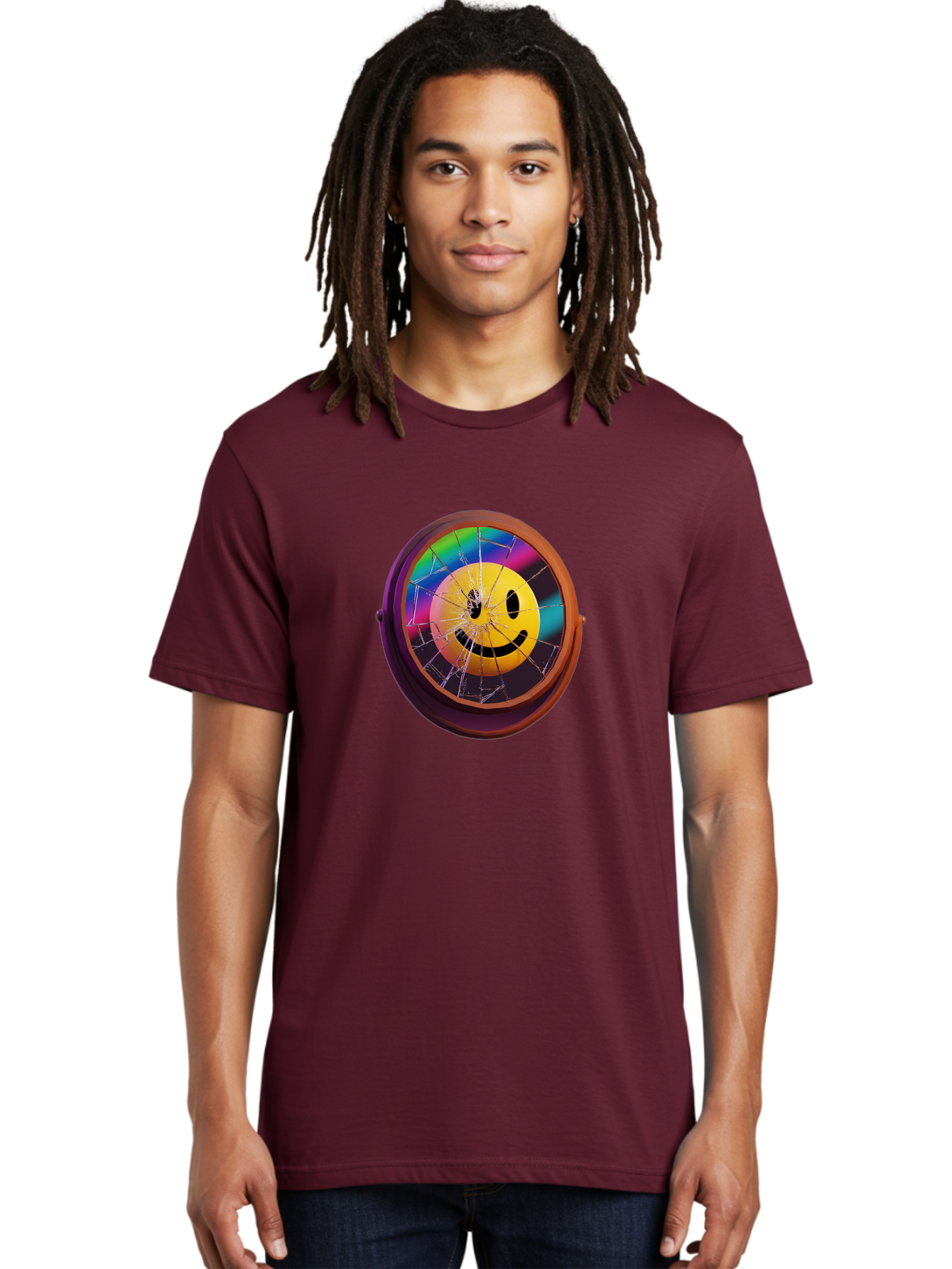 Shattered-Smiley-Face-Cd Men'S Graphic Tee, 100% Cotton, Comfortable Casual Summer Wear, Machine Washable, Vintage Camera, Old Camera, Antique Camera, Black Camera, Classic Photography, Photography Equipment, Nostalgic Device, Film Camera, Bai352 16
