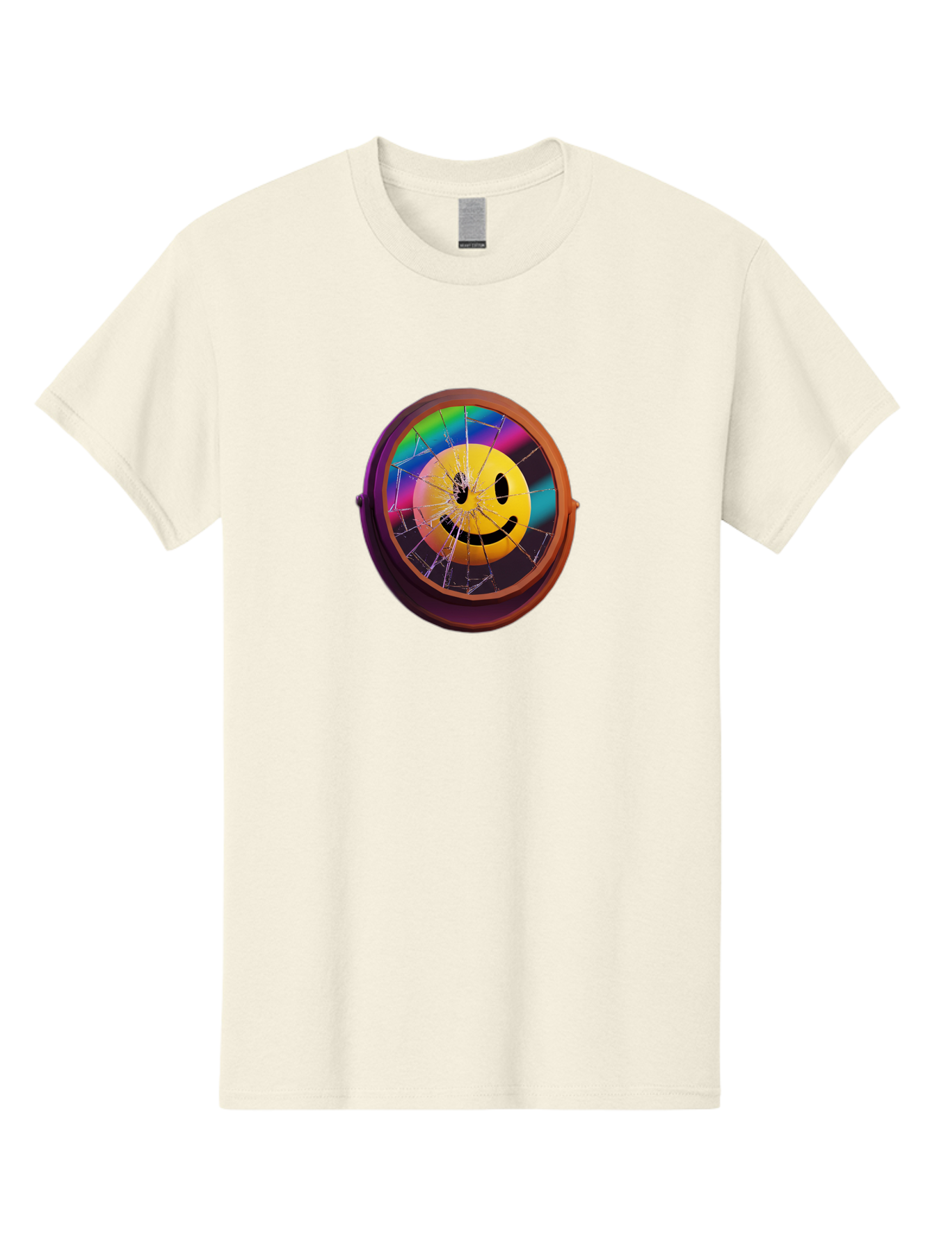 Shattered-Smiley-Face-Cd Men'S Graphic Tee, 100% Cotton, Comfortable Casual Summer Wear, Machine Washable, Vintage Camera, Old Camera, Antique Camera, Black Camera, Classic Photography, Photography Equipment, Nostalgic Device, Film Camera, Bai352 4